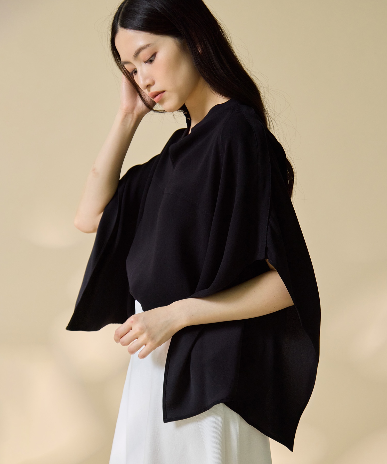 BACK SATIN DRAPE BLOUSE STUDIOUS