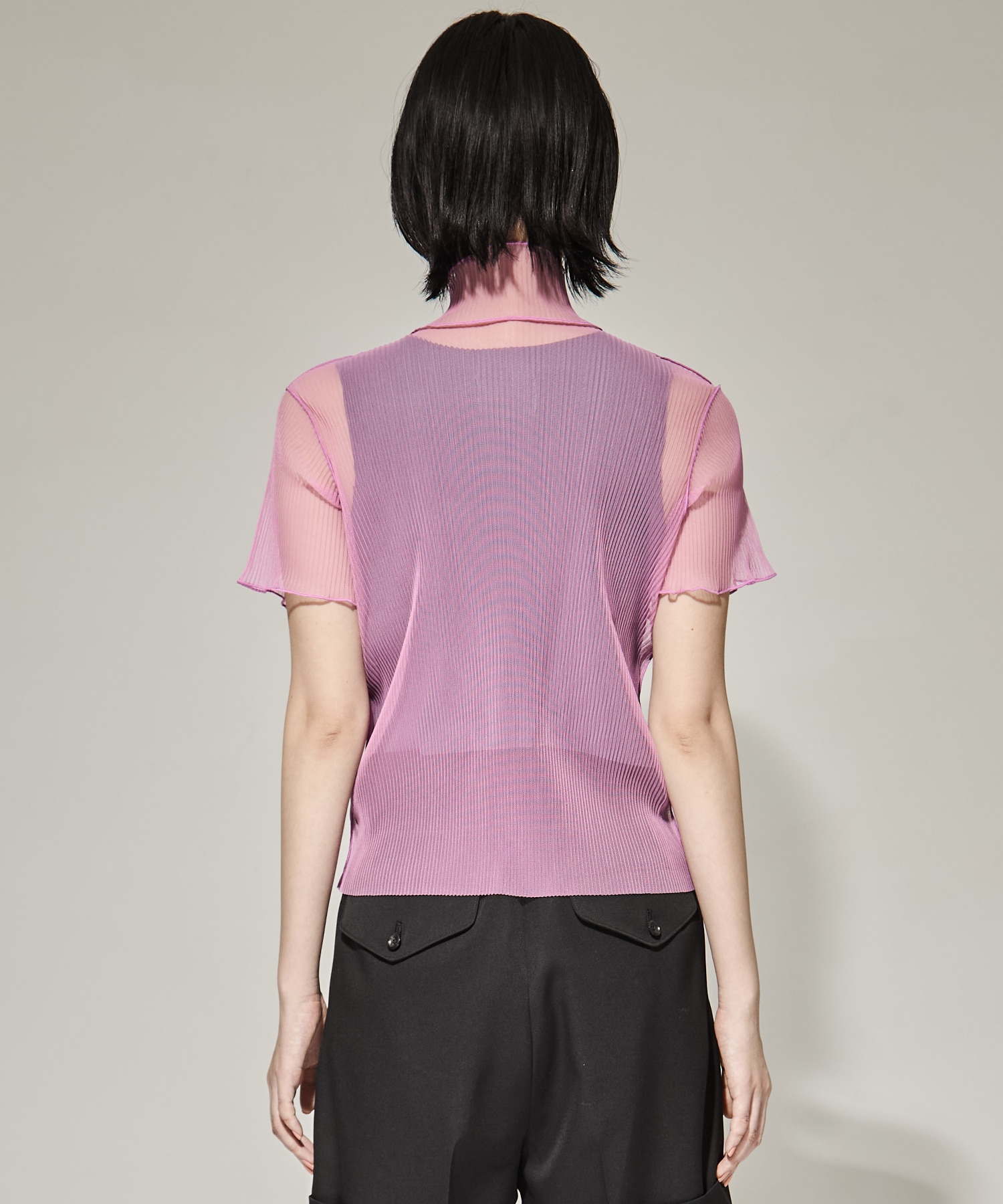 SHEER LAYERED SHORT SLEEVE TOP kotohayokozawa
