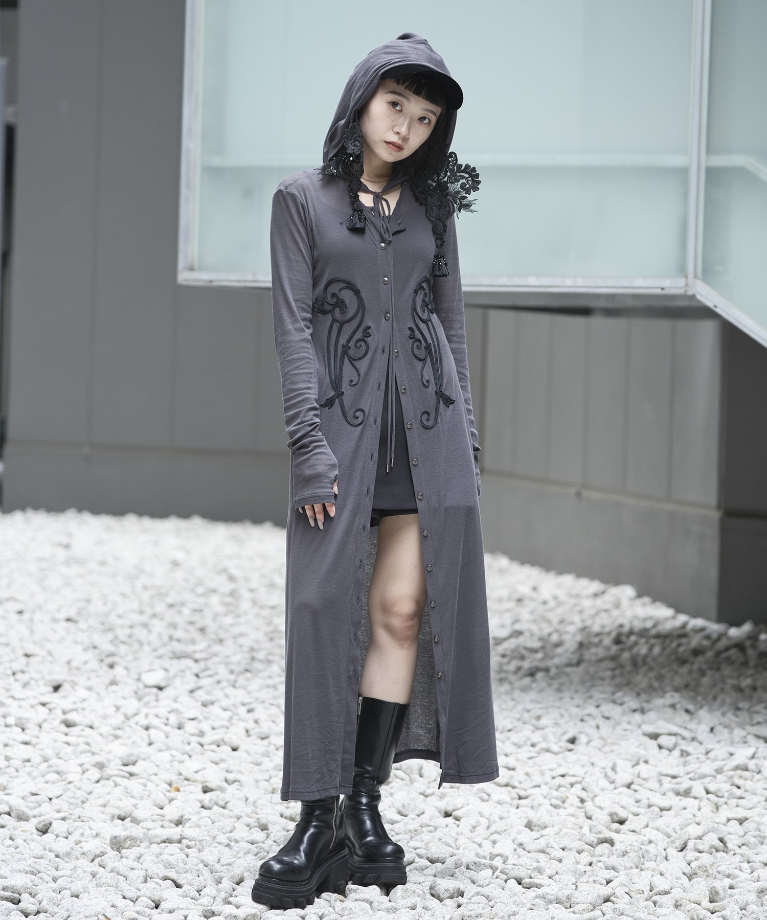 別注 iron embroidery cotton sheer onpiec tanakadaisuke