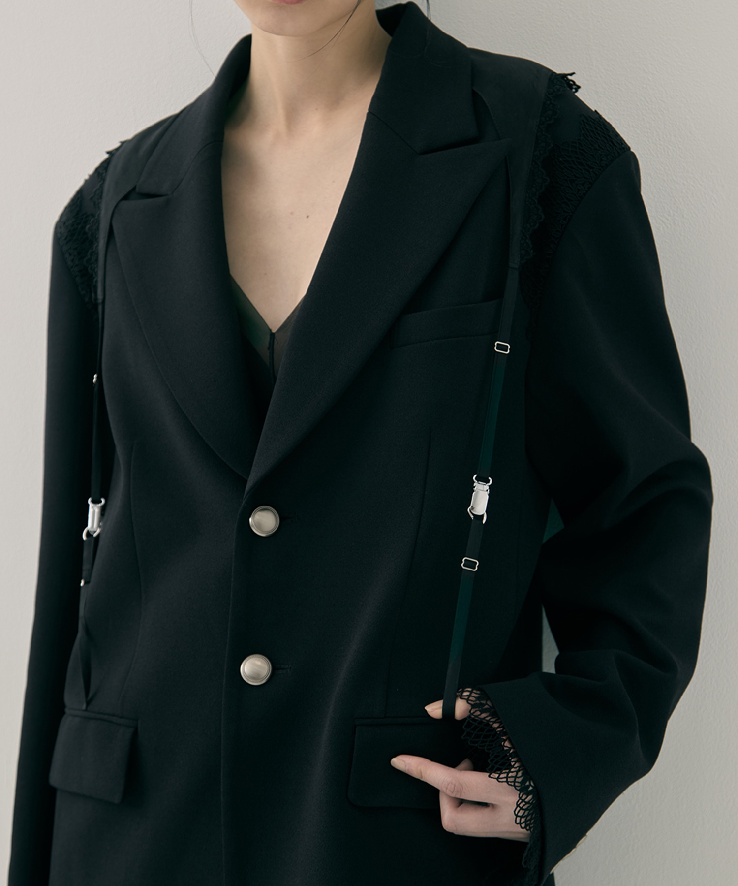 garter collar peaked lapel jacket tanakadaisuke