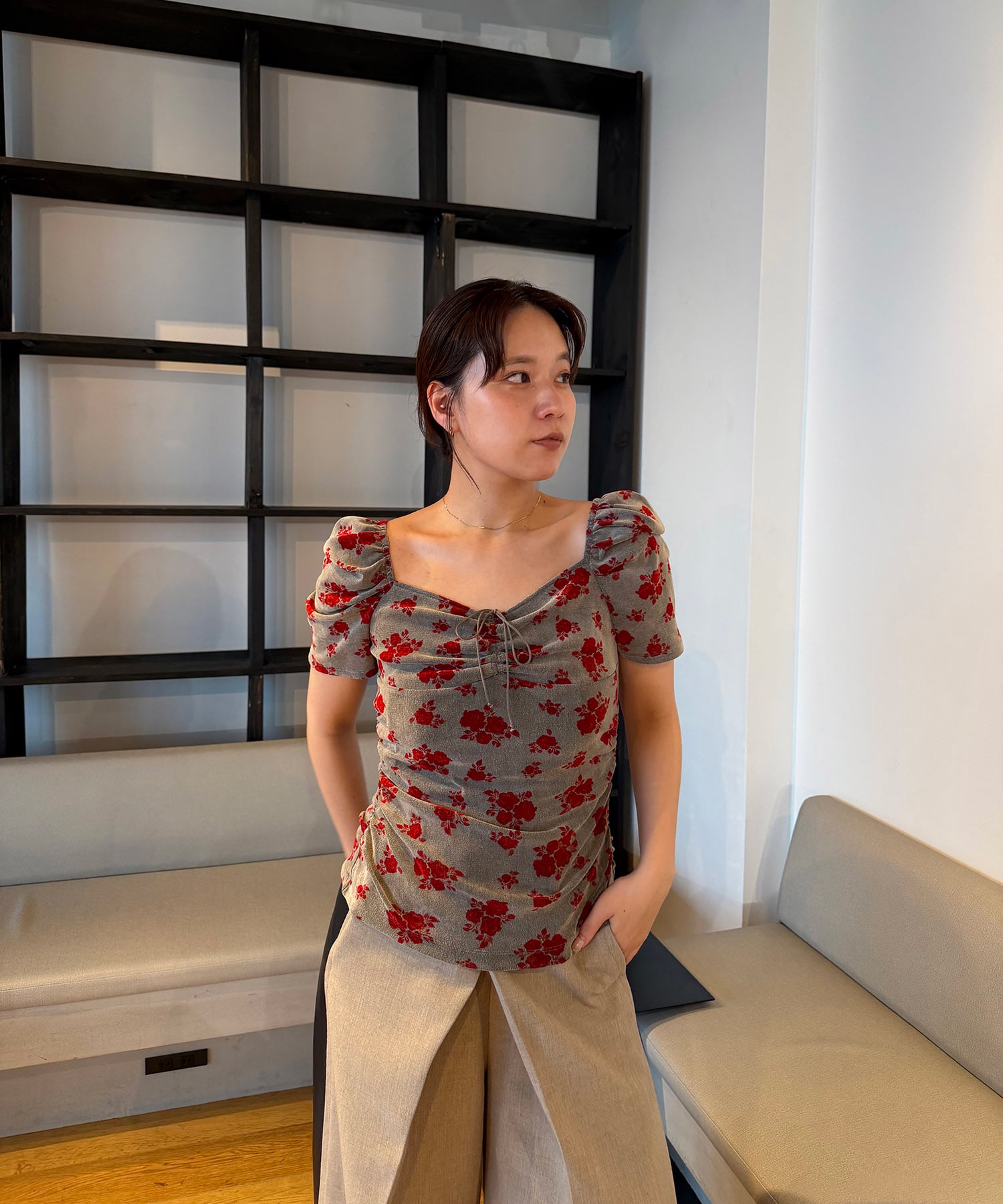 別注 VELOUR ROSE TEE FETICO