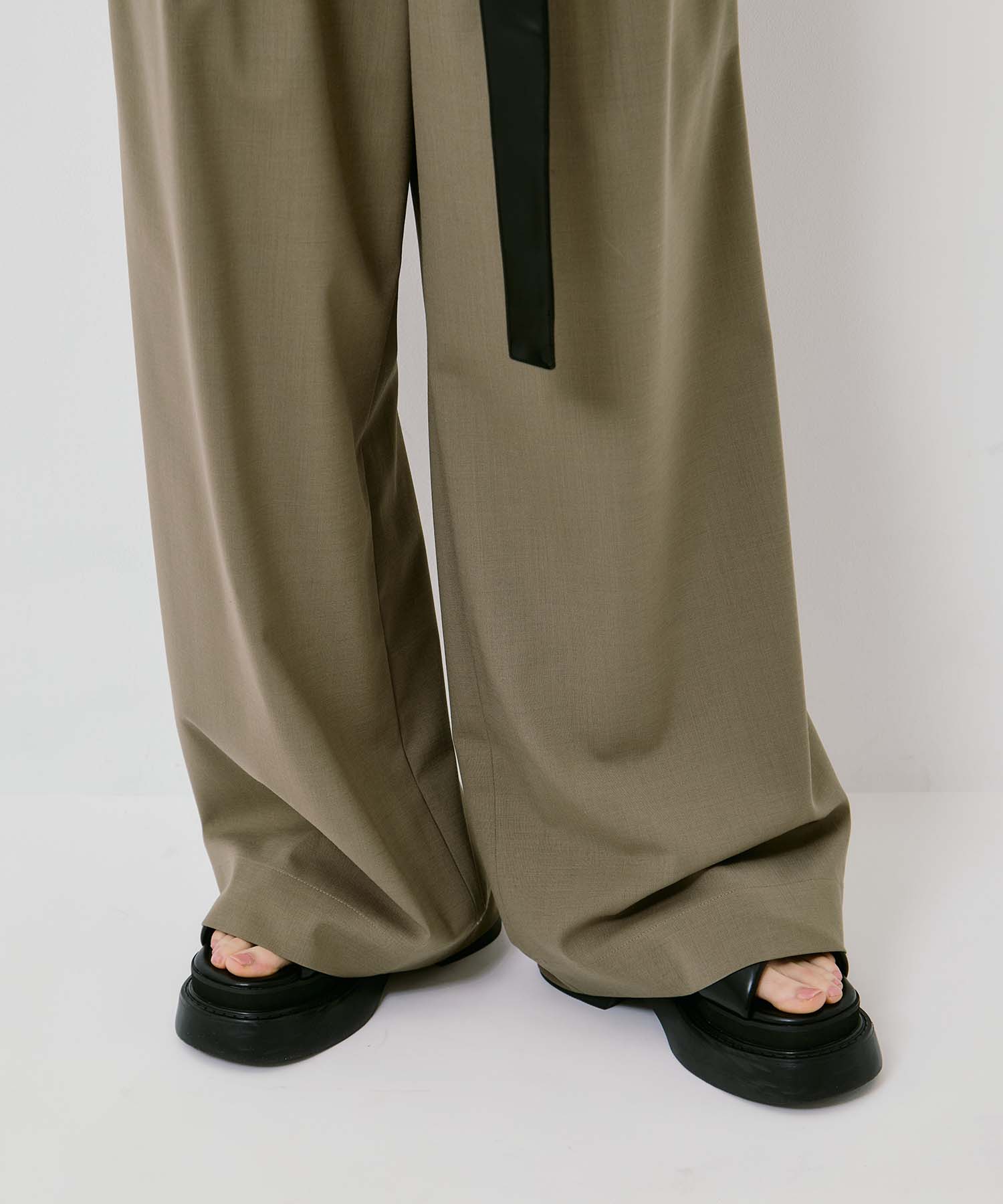 Summer Wool Belted Trousers STUDIOUS