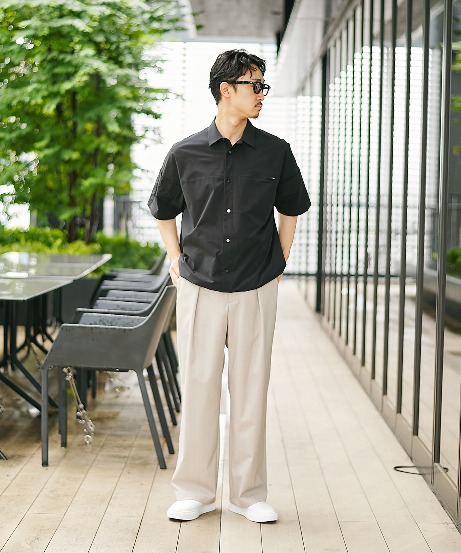〈別注〉 BLK HALF SLEEVE SHIRTS White Mountaineering