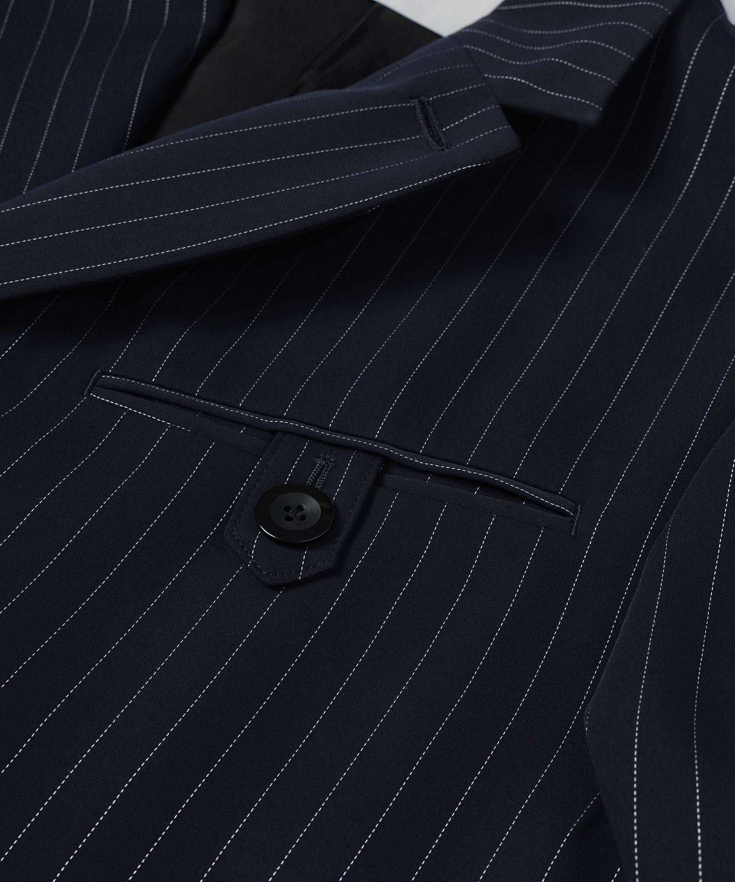 Stripe Double Cloth Button-Tab Pocket Tailored Jacket CULLNI