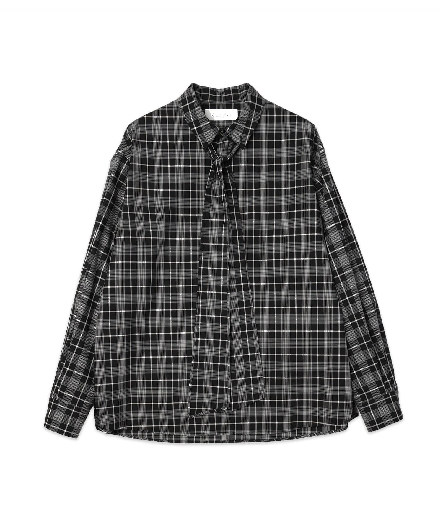 Tartan Check Bow-Tie Long Sleeve Shirt CULLNI