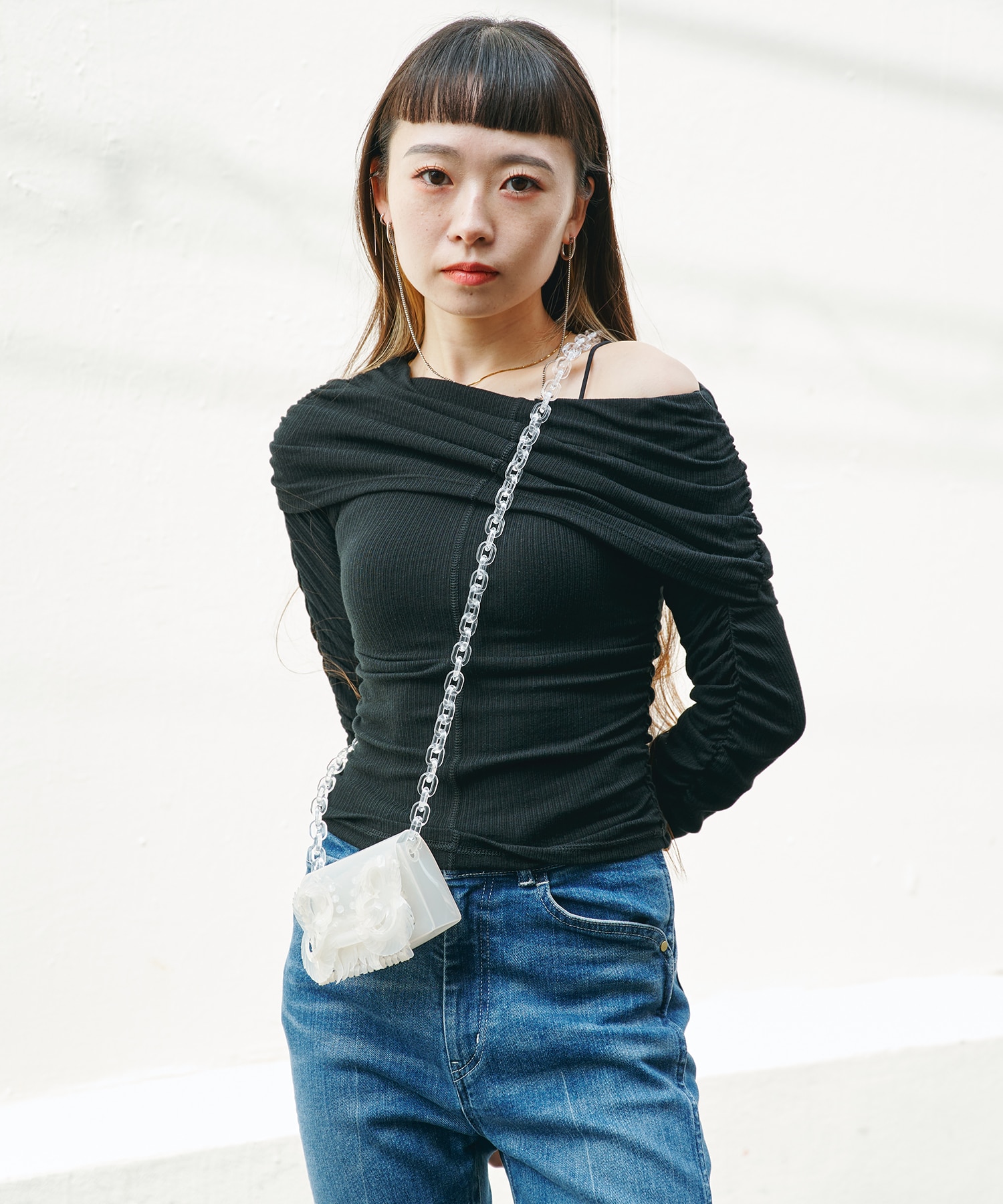 Washable Silk Cotton Offshoulder STUDIOUS