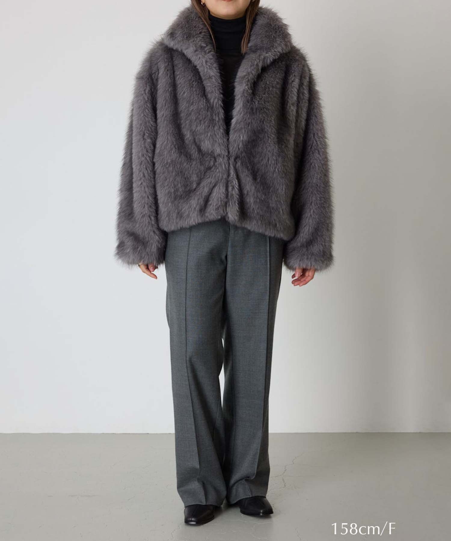 High collar faux fur jacket RIM.ARK