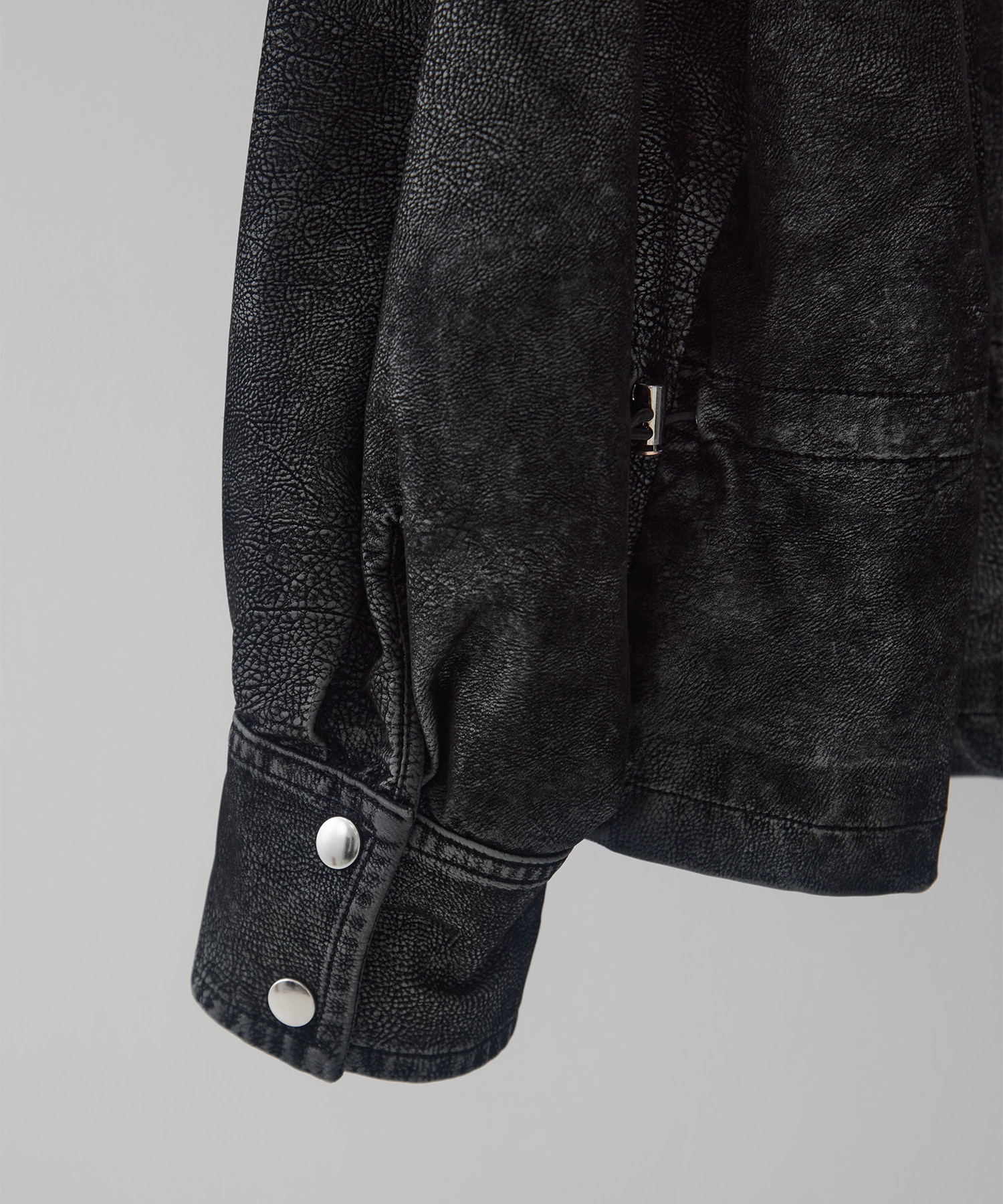 drawstring fade leather blouson tanakadaisuke