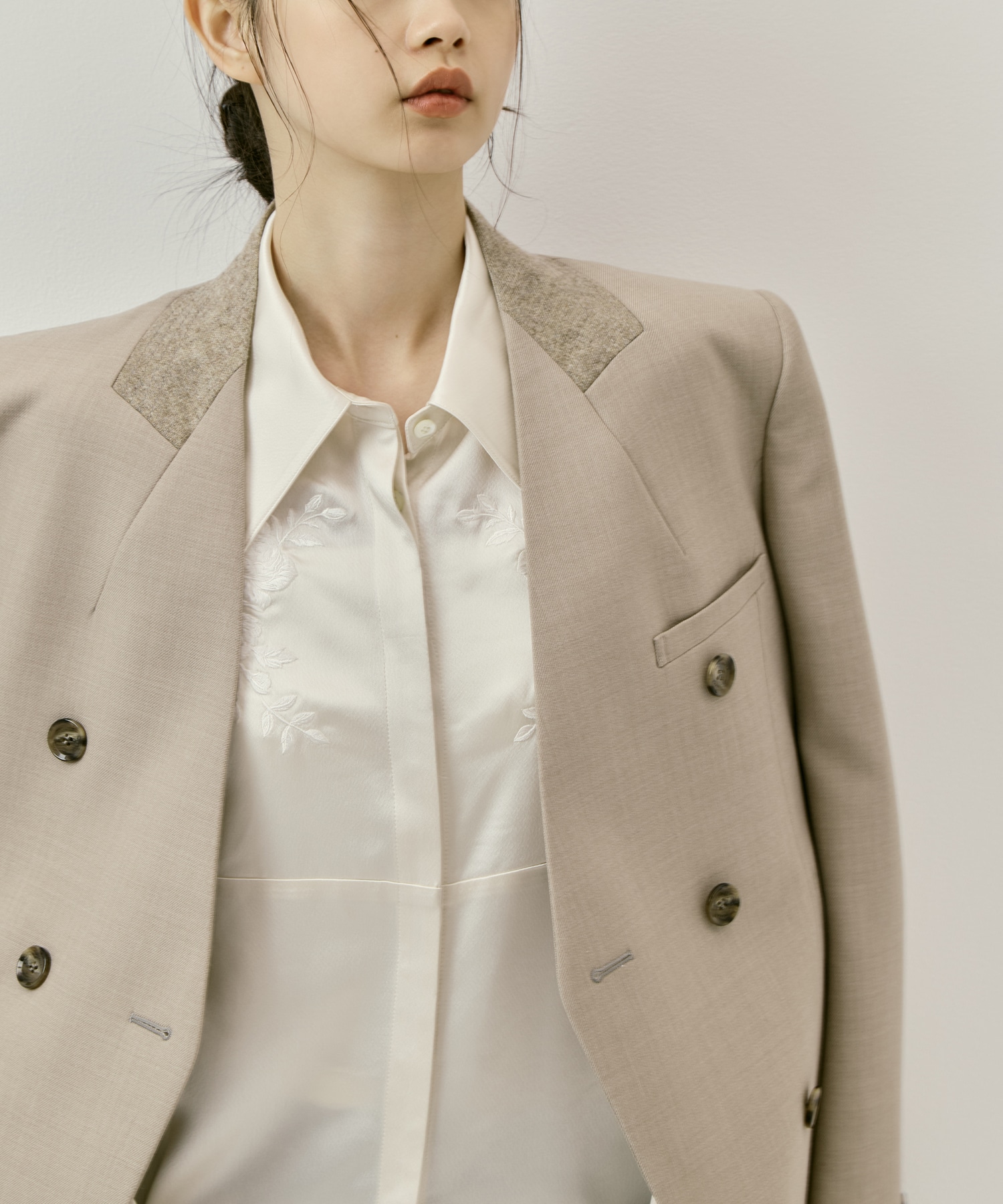別注 EMBROIDERY SATIN SHIRT FETICO