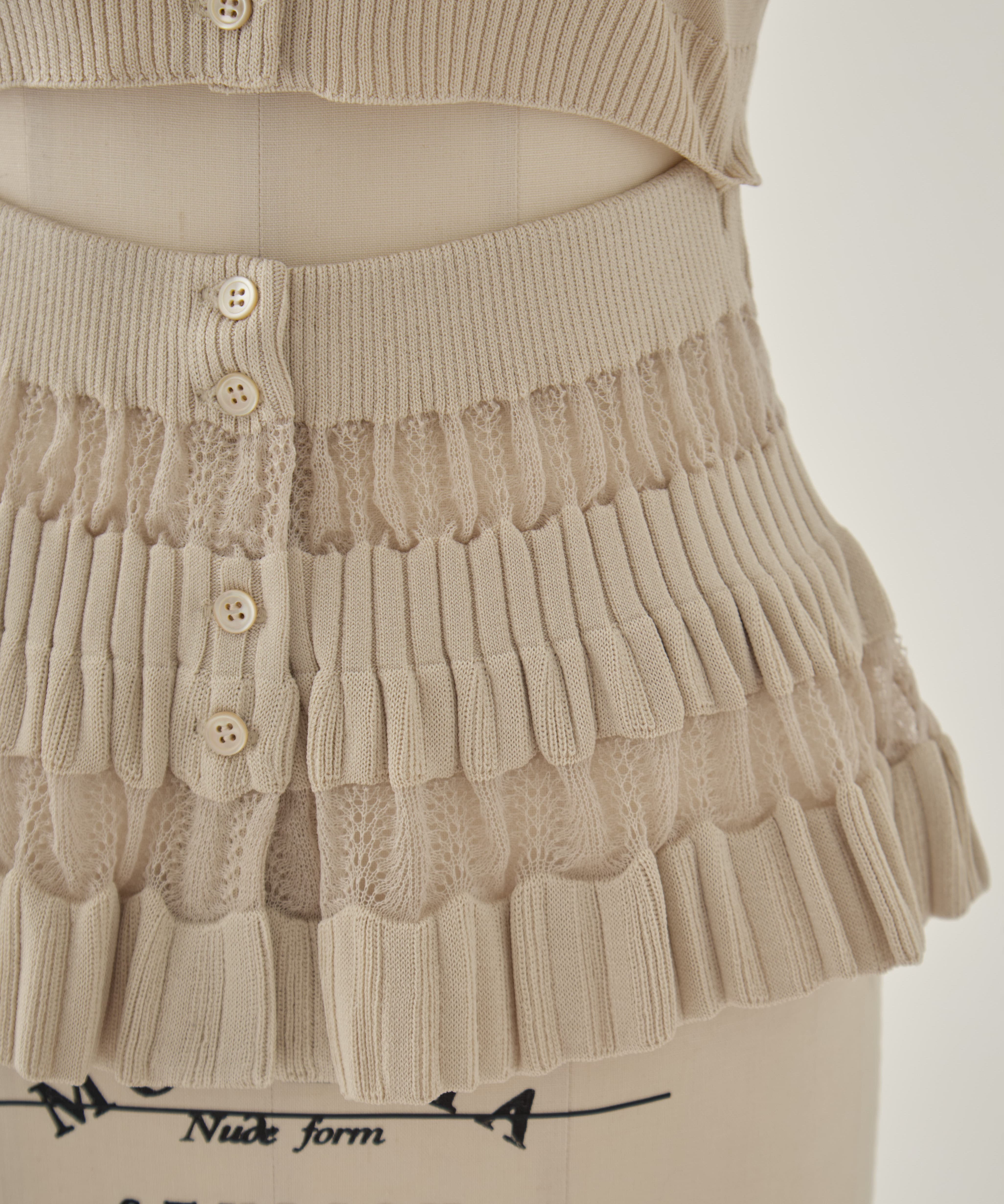 CONVERTIBLE SHEER STRIPE KNIT CARDIGAN FETICO