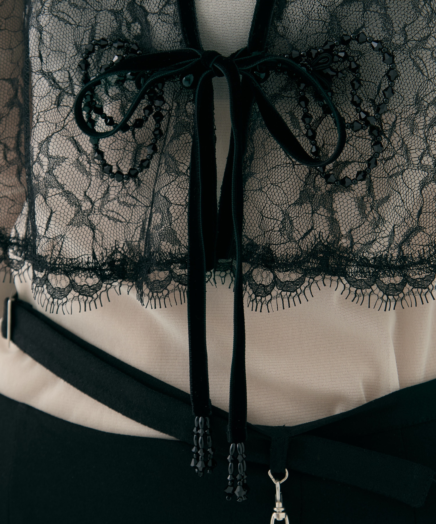 flower lace velvet ribbon cape tanakadaisuke