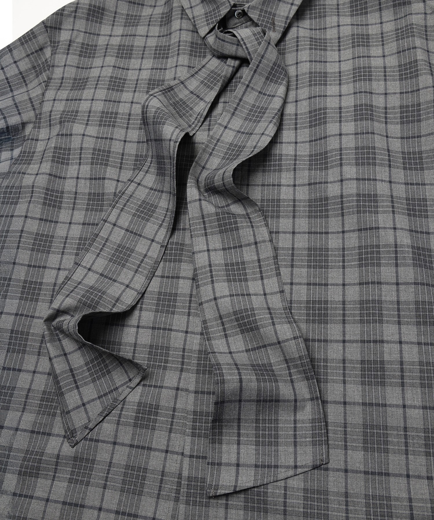 Tartan Check Bow-Tie Long Sleeve Shirt CULLNI