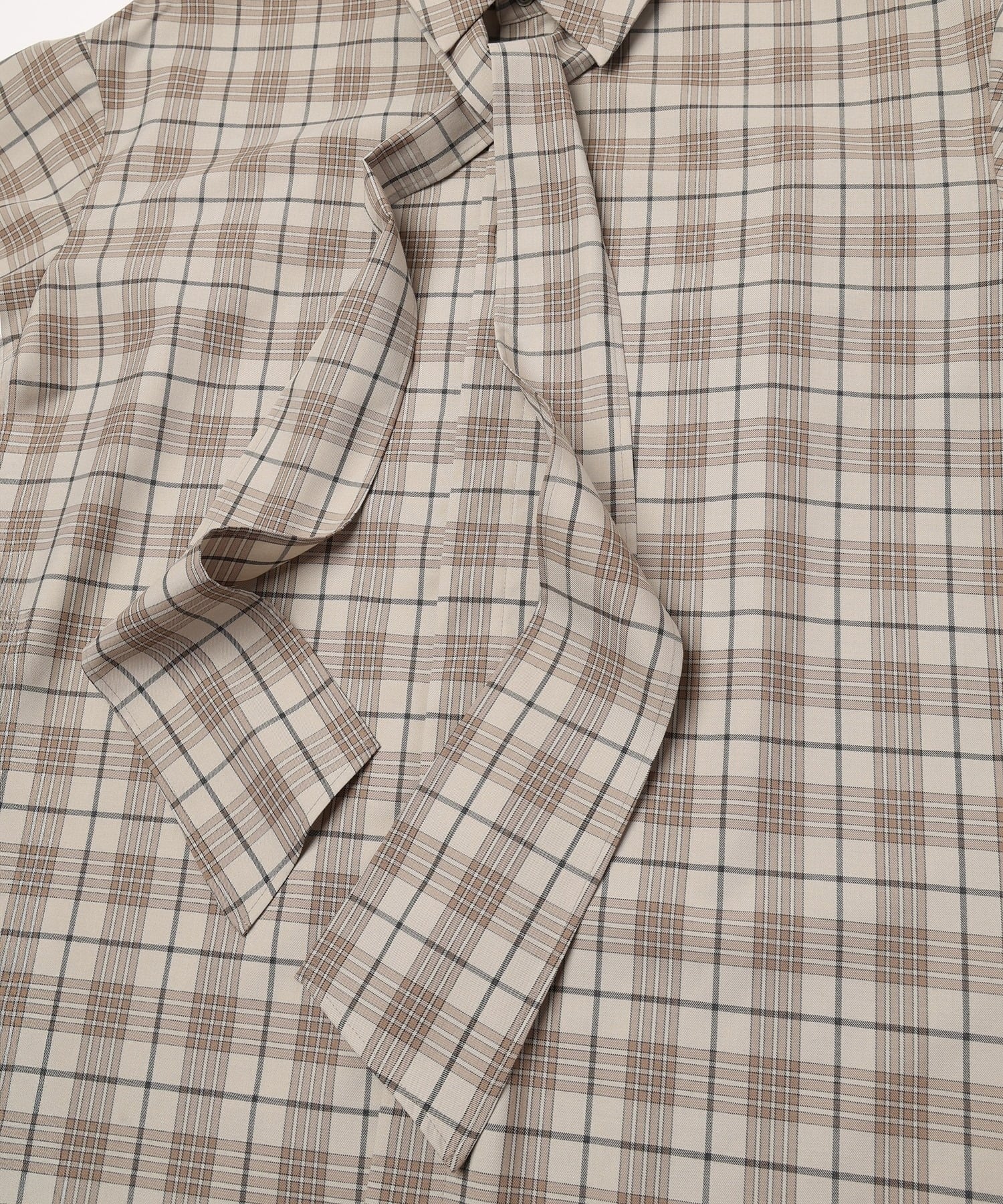 Tartan Check Bow-Tie Long Sleeve Shirt CULLNI