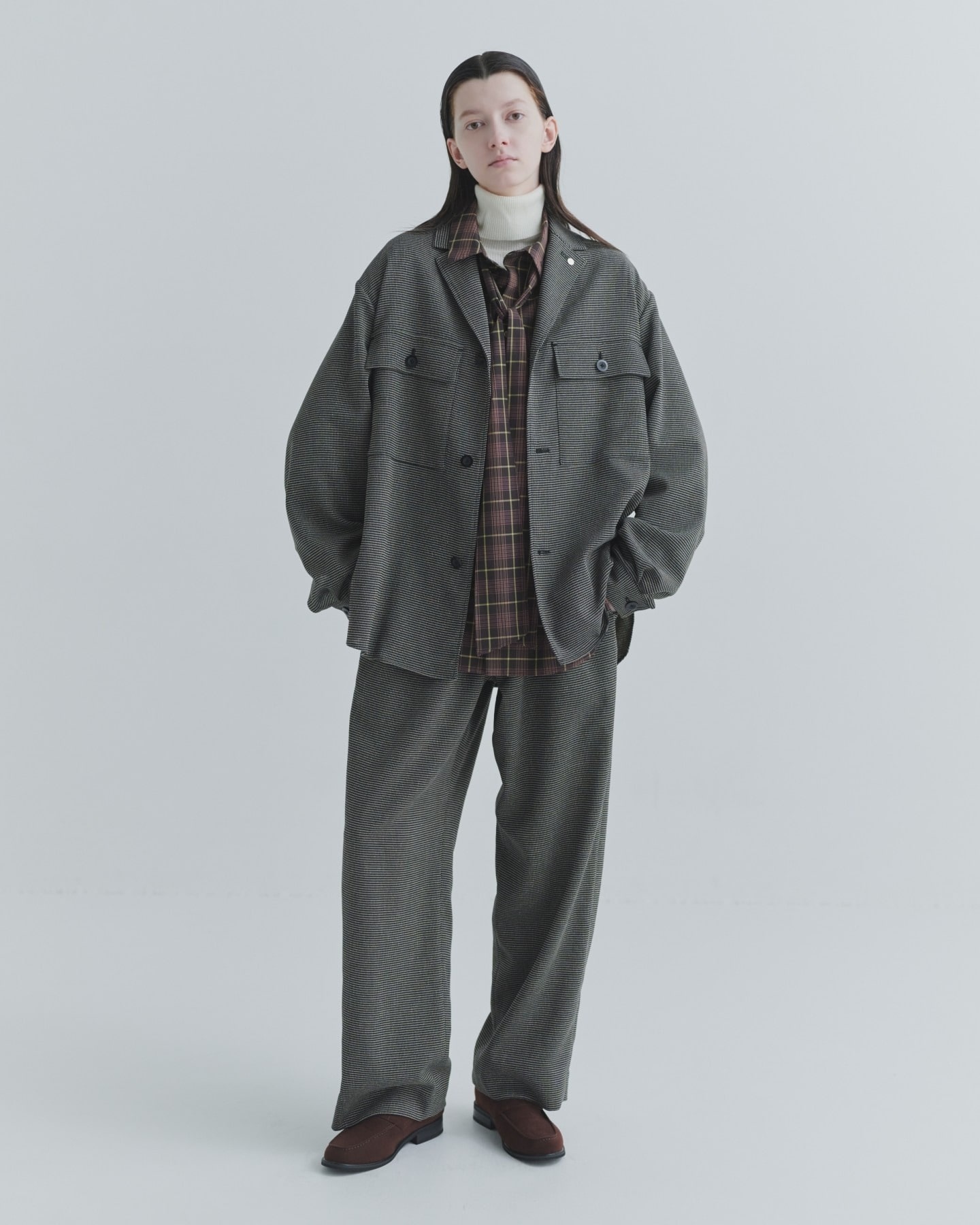 Mix Yarn Mesh Drawstring Wide Pants CULLNI