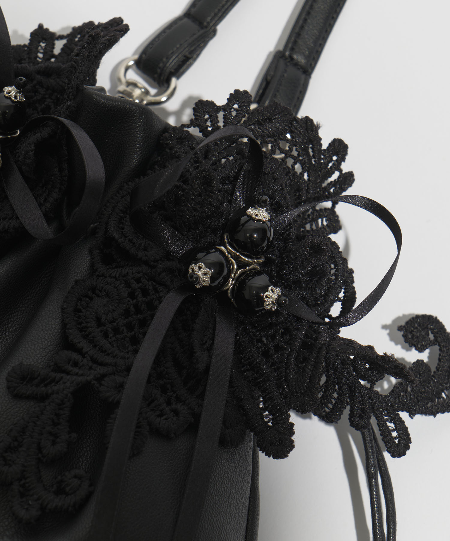 別注lace flower drawstring sacoche tanakadaisuke