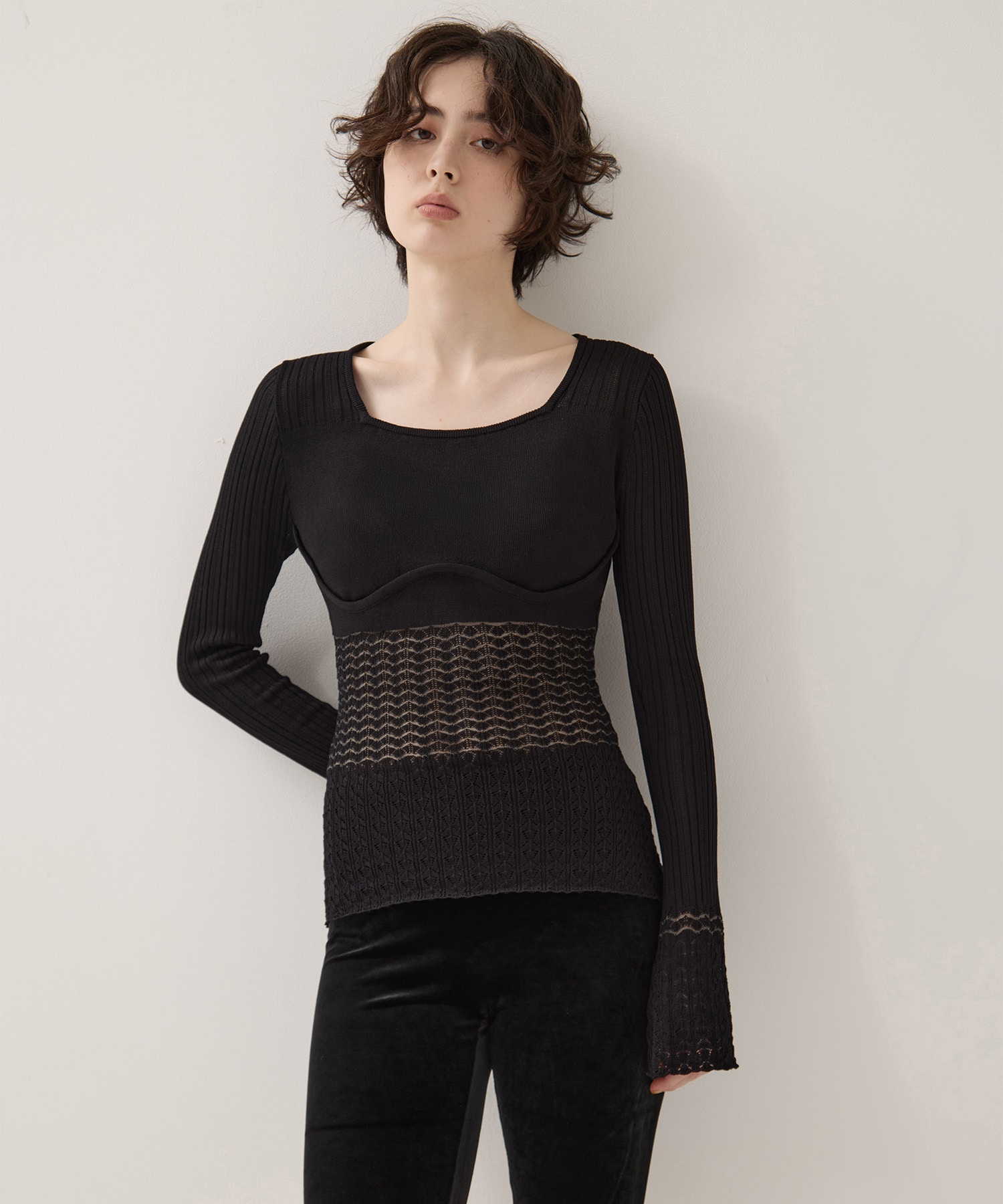 別注Square Neck Ripple Knit EMILY ODA