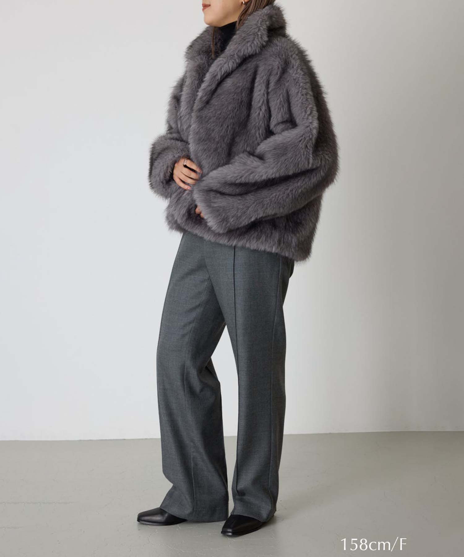 High collar faux fur jacket RIM.ARK