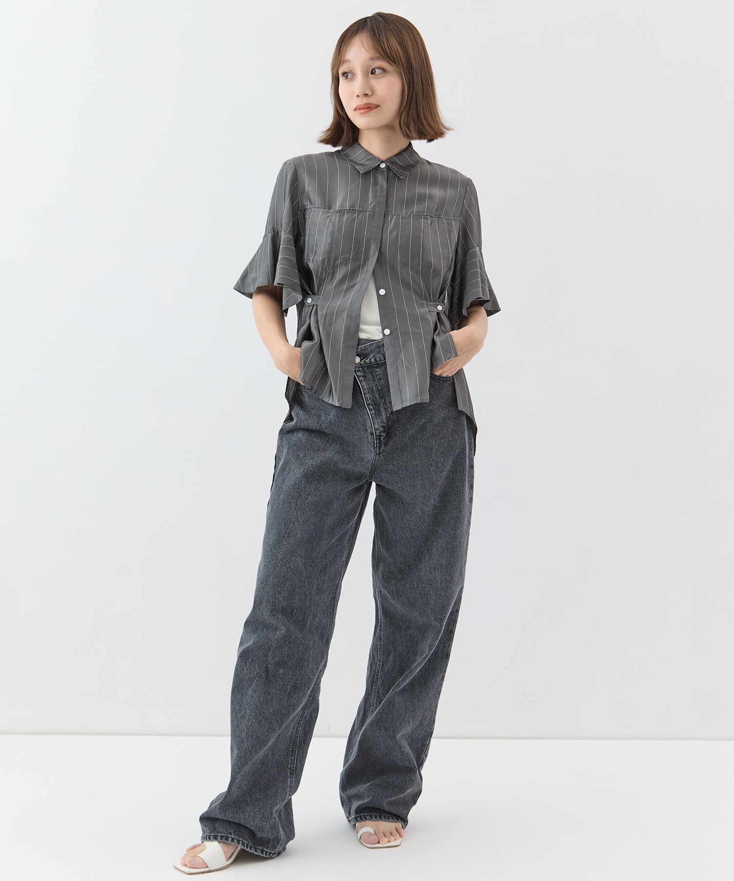 Hem Flare 2way Blouse STUDIOUS