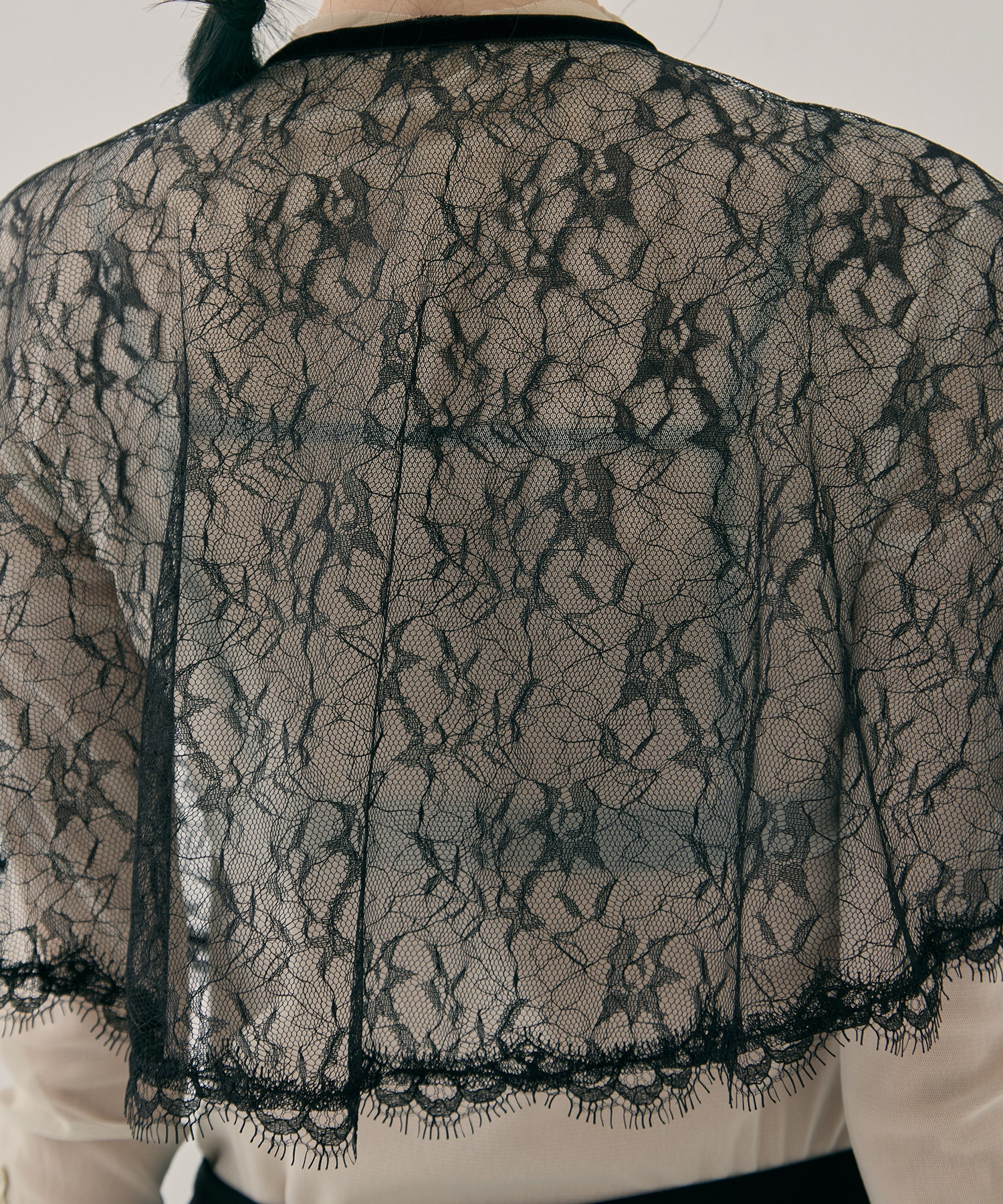 flower lace velvet ribbon cape tanakadaisuke