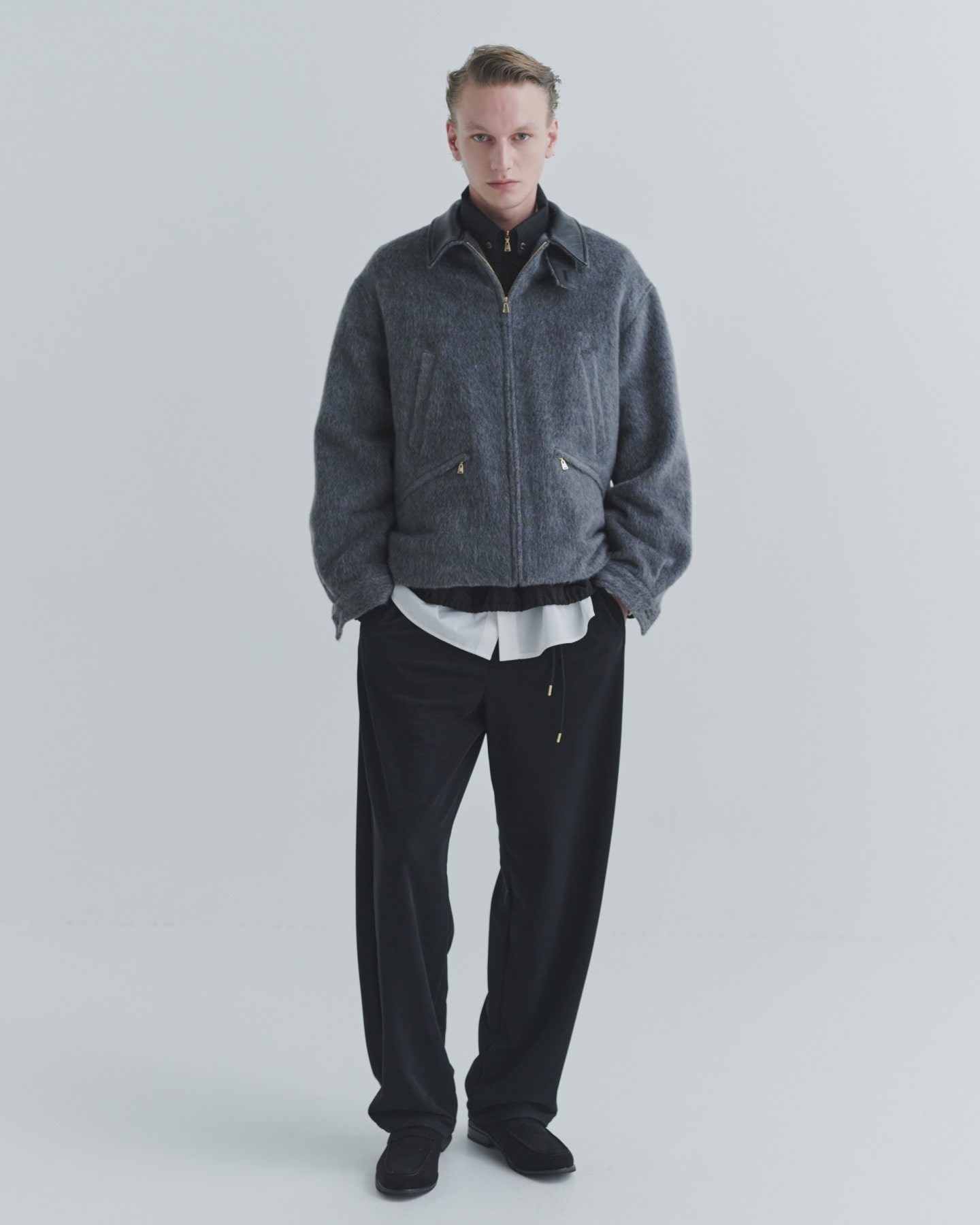 Stretch Fiber Cord Pique Drawstring Wide Pants CULLNI