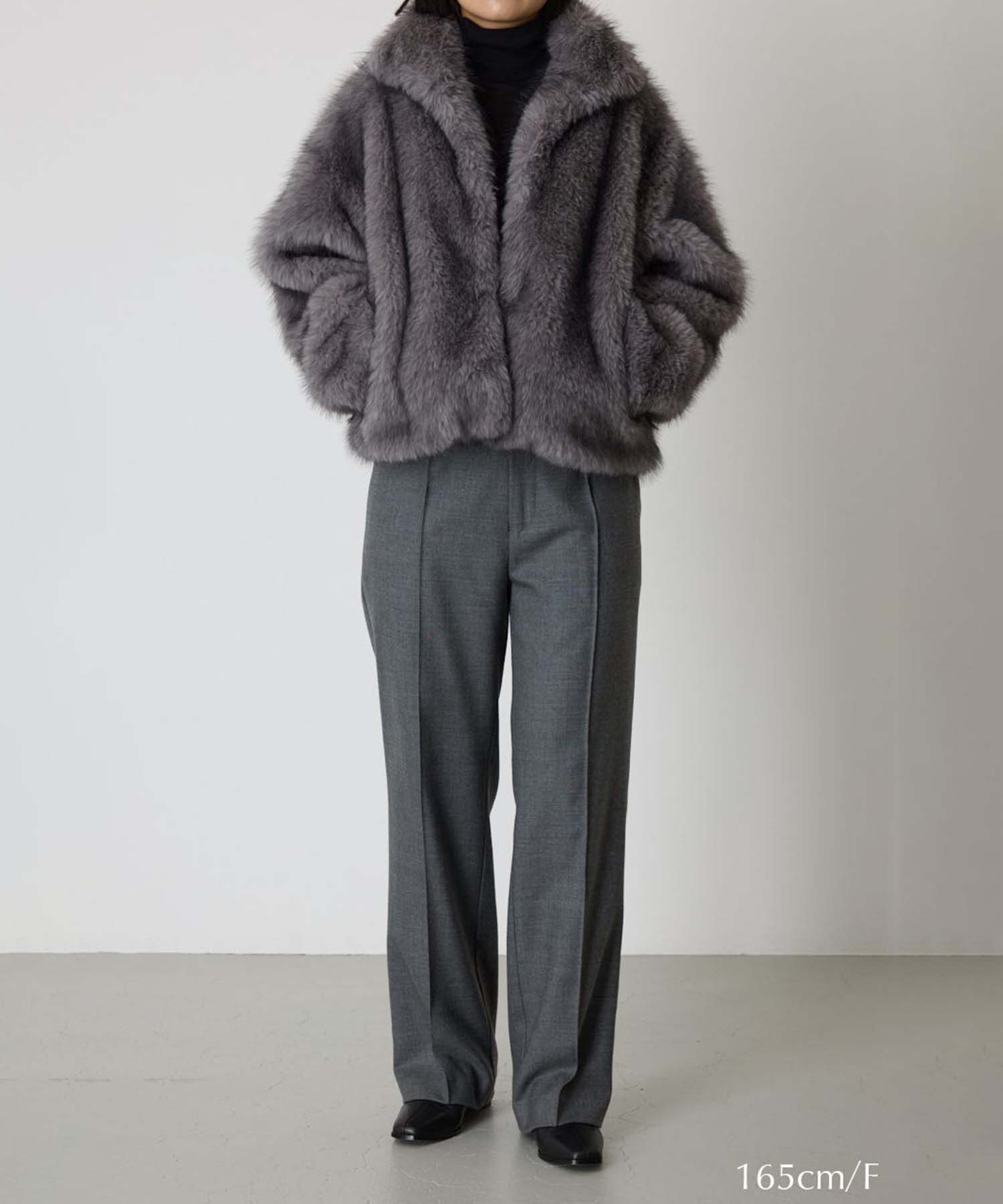 High collar faux fur jacket RIM.ARK