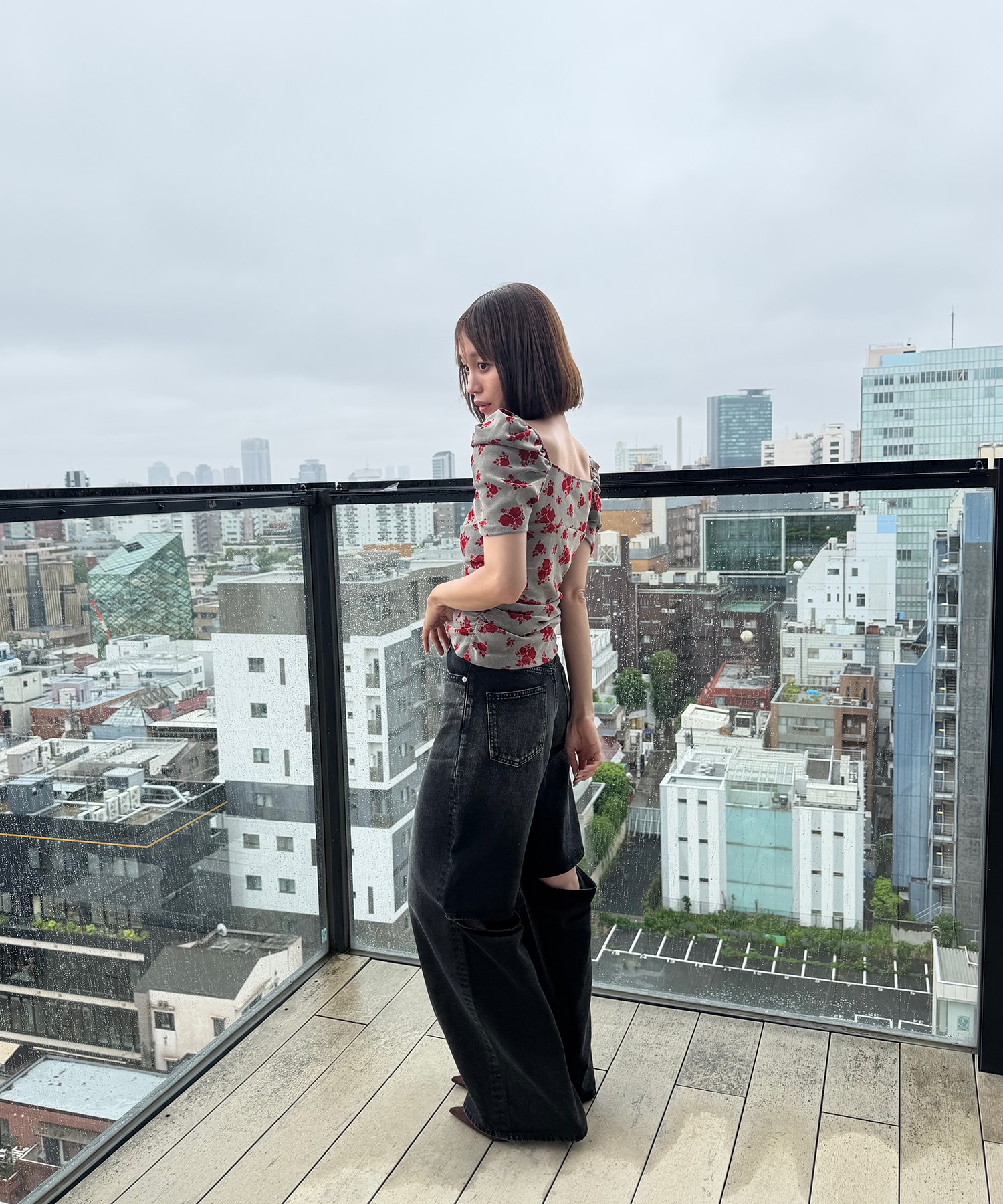 別注 VELOUR ROSE TEE FETICO