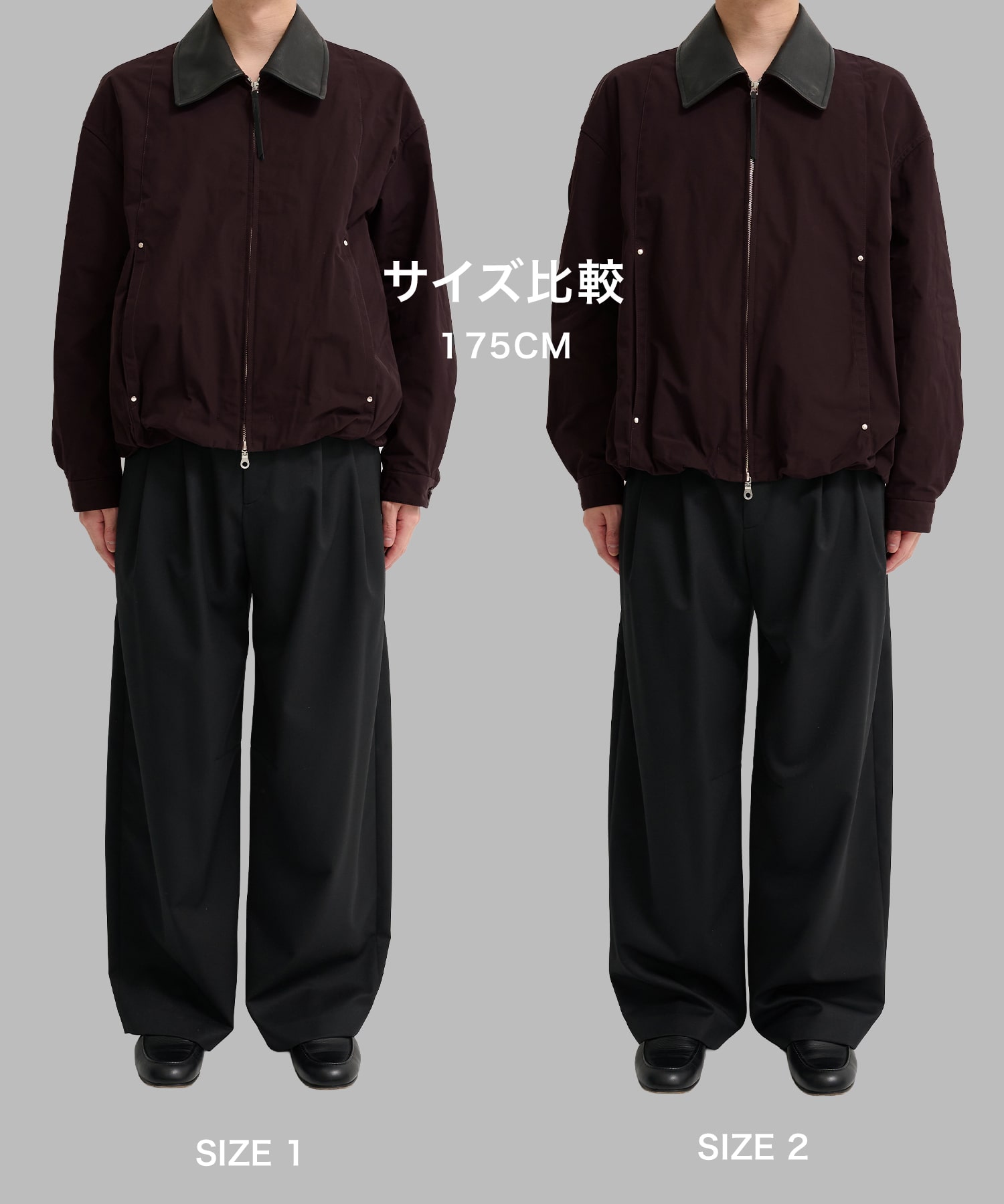 Leather collar Balloon Blouson STUDIOUS