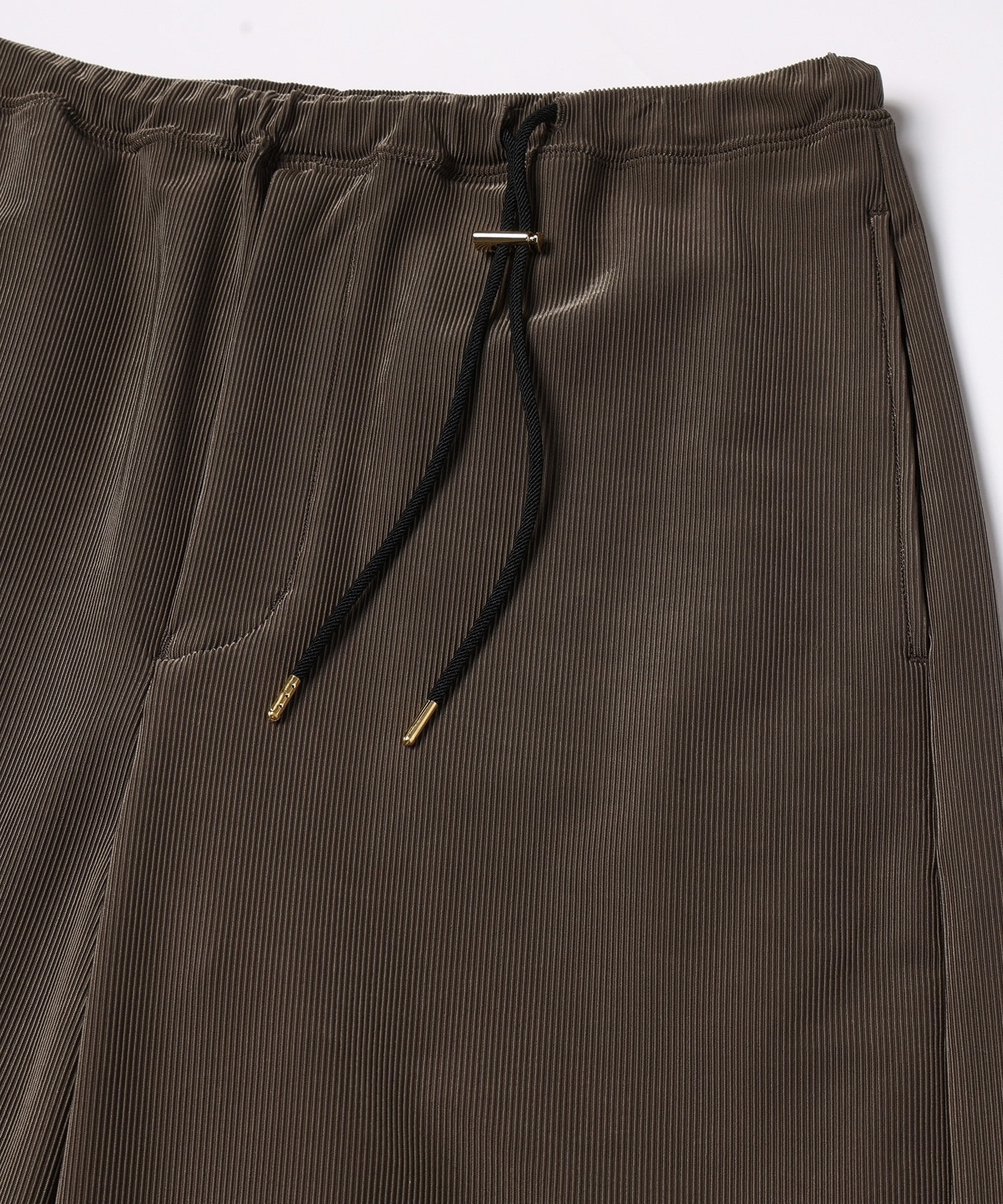 Stretch Fiber Cord Pique Drawstring Wide Pants CULLNI