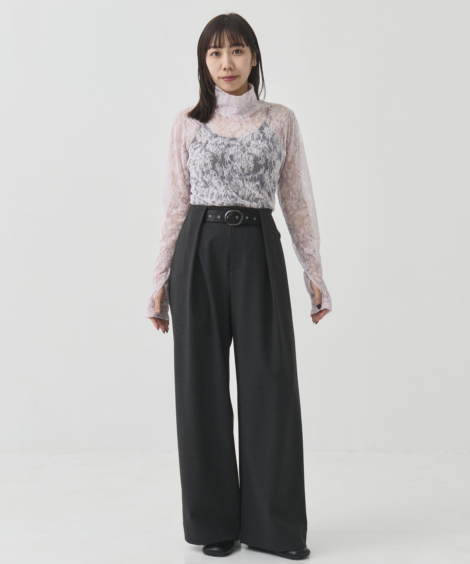 Stretch Flocky Lace Top STUDIOUS