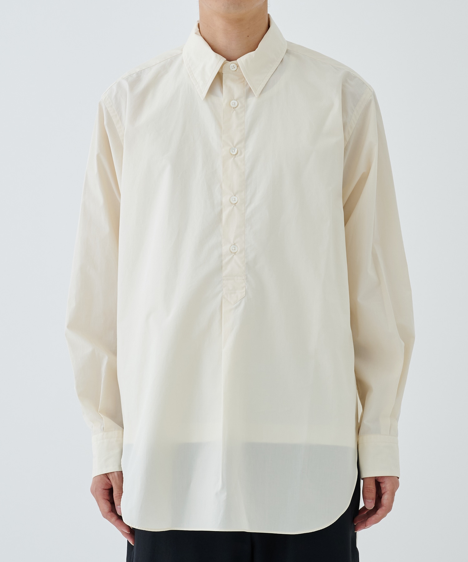ORGANIC GIZA TYPEWRITER W COLLAR LONG SHIRT MARKAWARE/marka