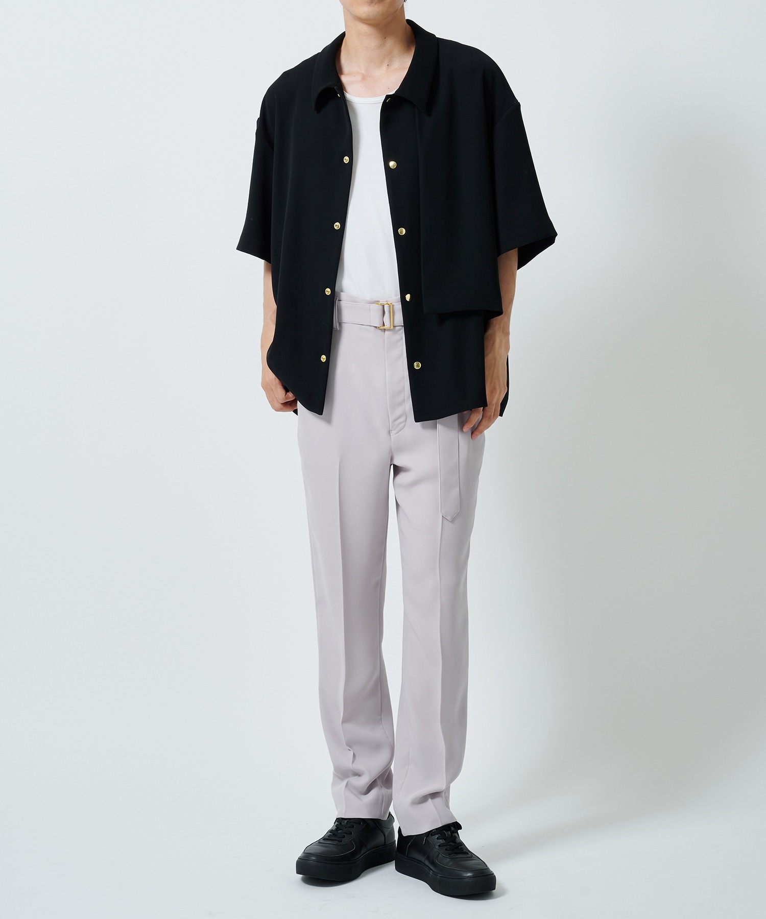 Double Satin Slim Pants with Long Belt CULLNI