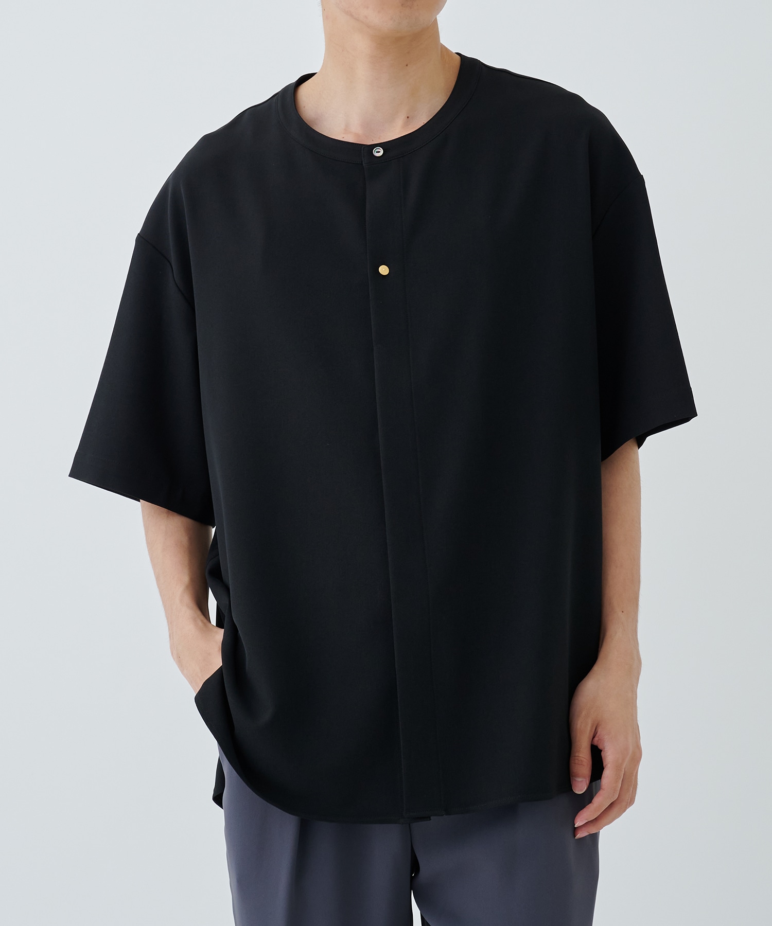 Stretch Twill   Front Fly Like Short Sleeve Shirt CULLNI