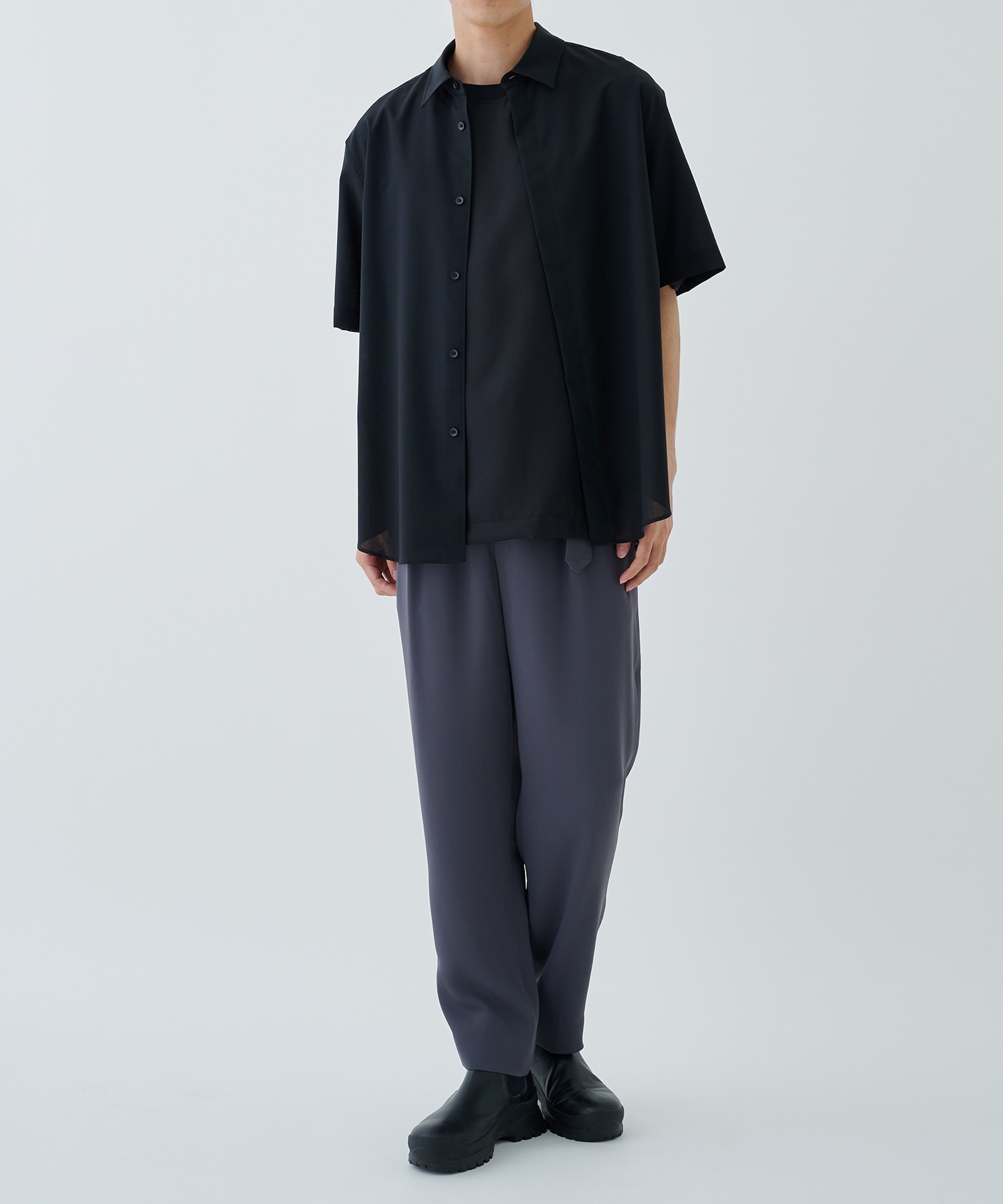 Silky Twill Simple Modern Rib Neck Pullover CULLNI
