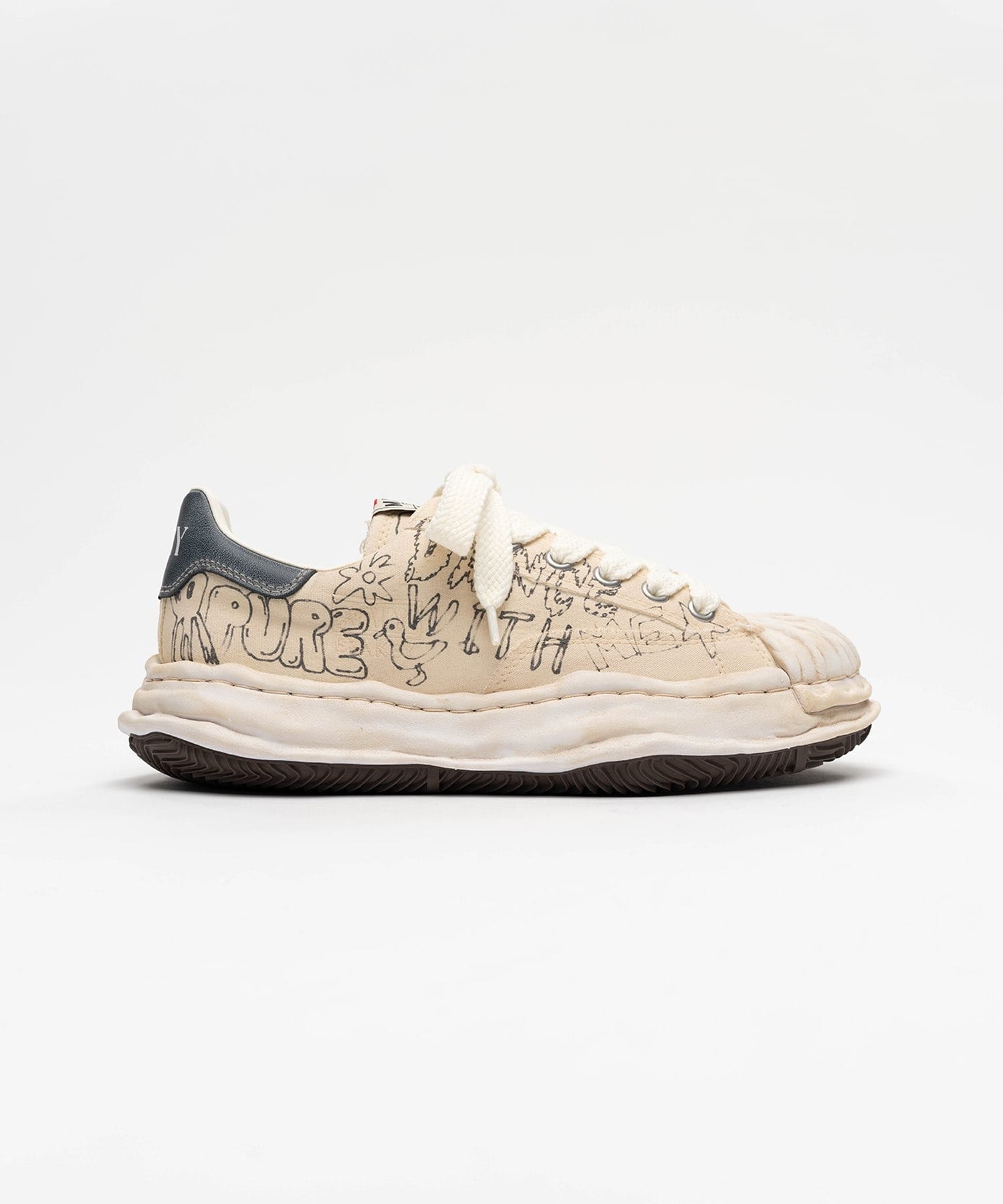 A16FW730 BLAKEY graffiti printed Low Maison MIHARA YASUHIRO