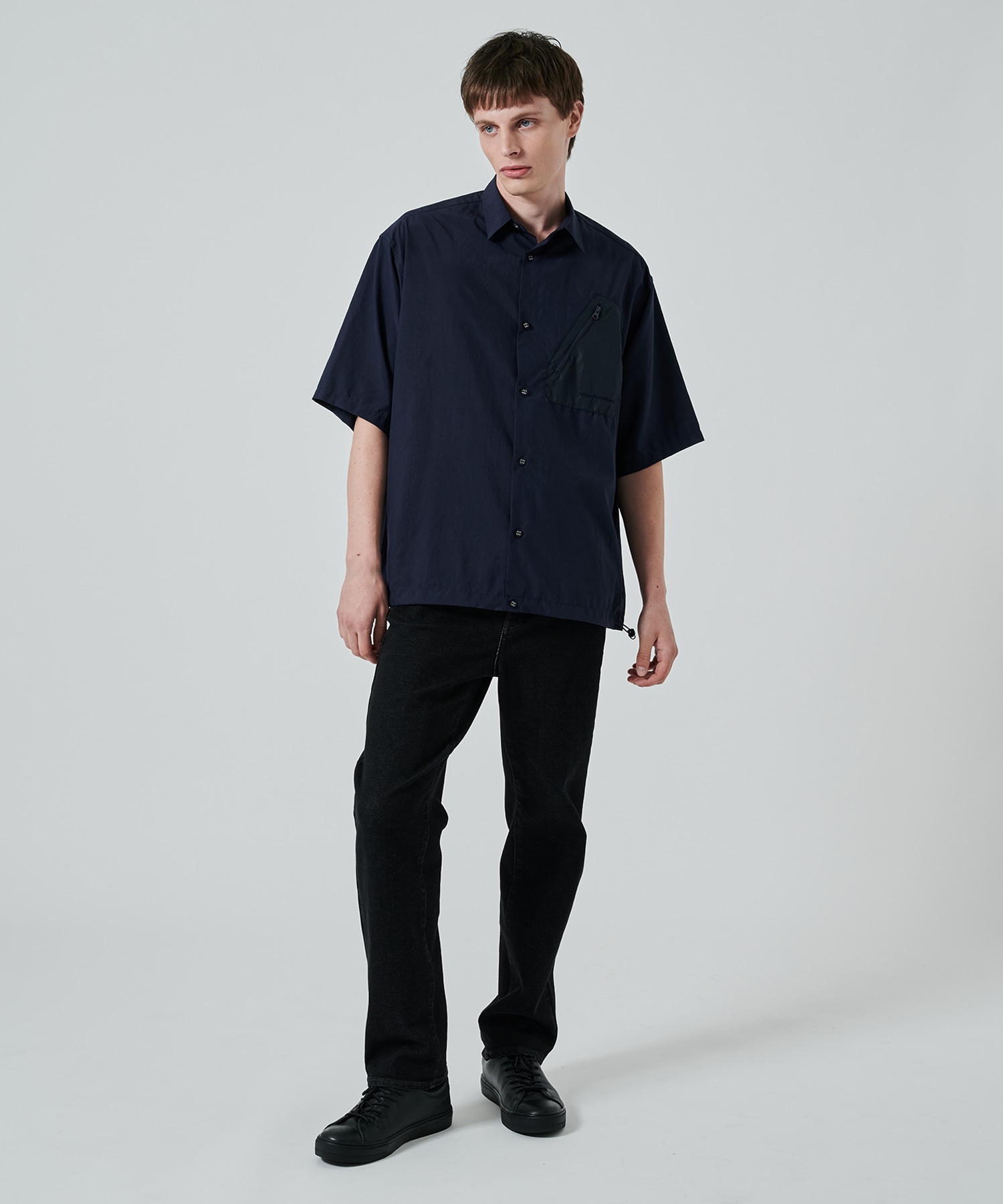 〈別注〉 DRAW CORD S/S POCKET SHIRTS White Mountaineering