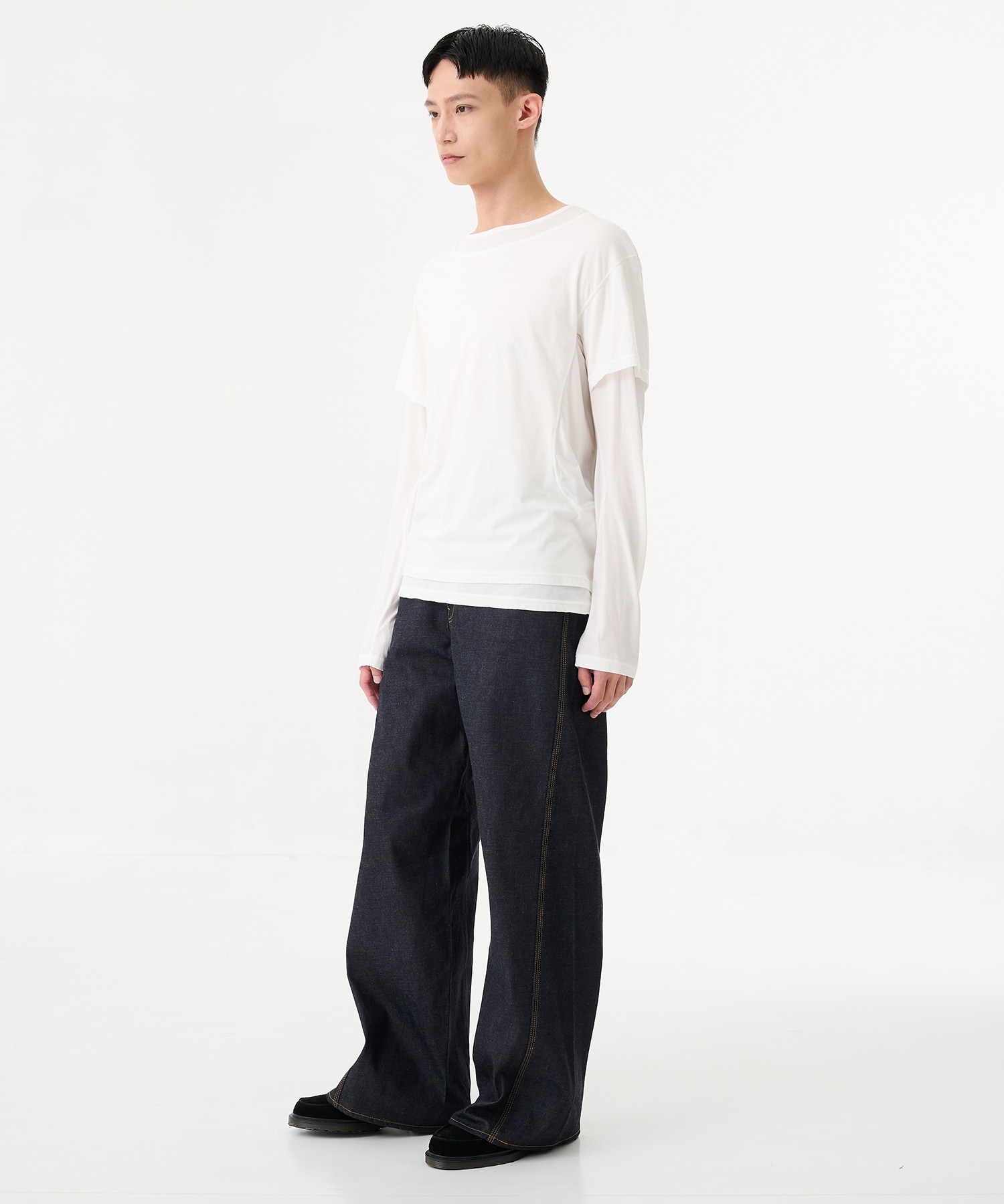 〈別注〉 DOUBLE LAYERD LONG SLEEVE TSHIRT NVRFRGT
