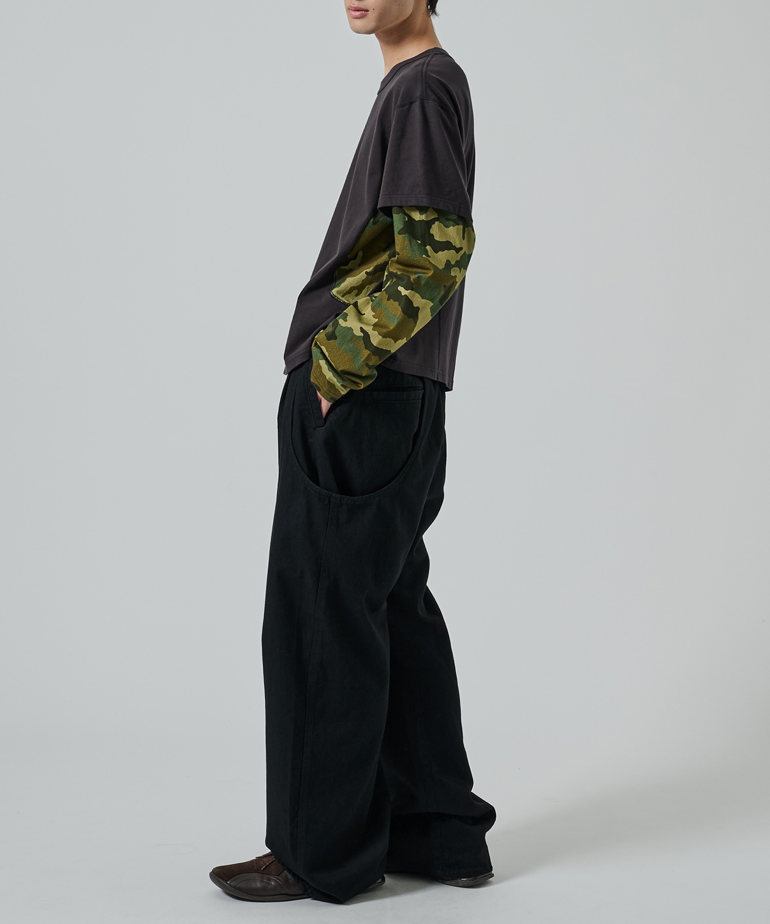 別注 CURVED LEG UTILITY TROUSERS NVRFRGT