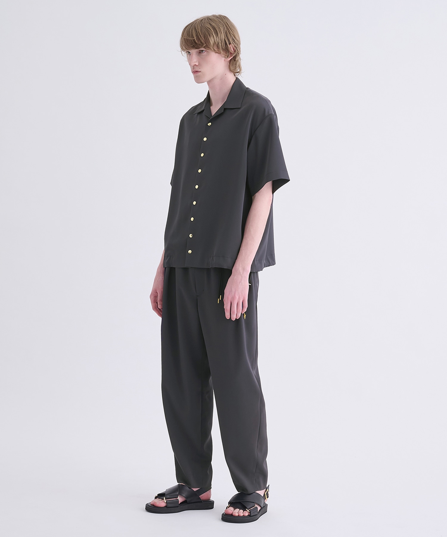 Dry Stretch Twill Drawstring Open Coller Short Sleeve Jaket CULLNI