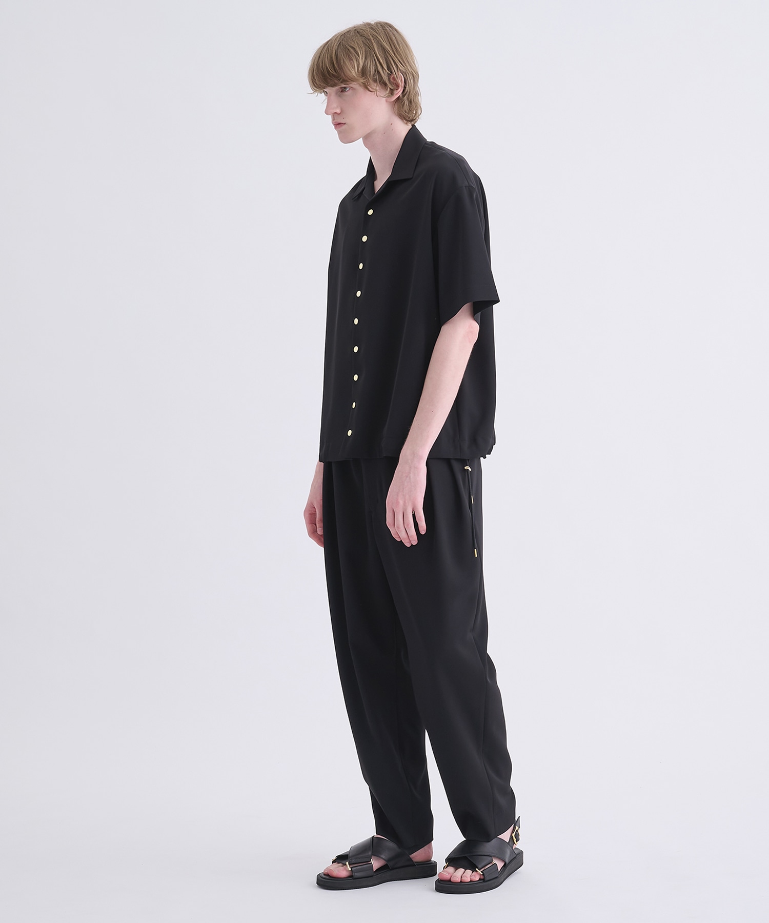 Dry Stretch Twill Drawstring Open Coller Short Sleeve Jaket CULLNI