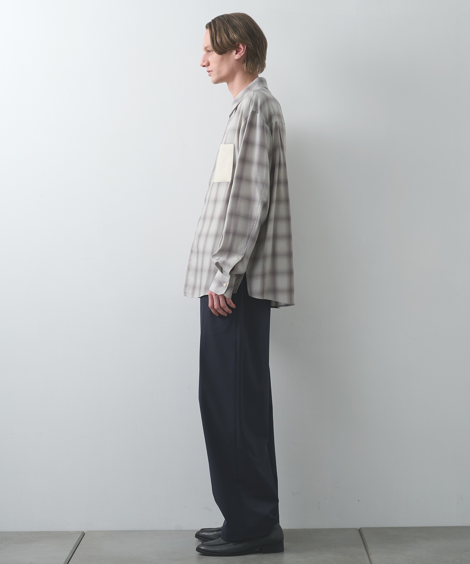 別注 Leather Pocket L/S Check Shirts CULLNI