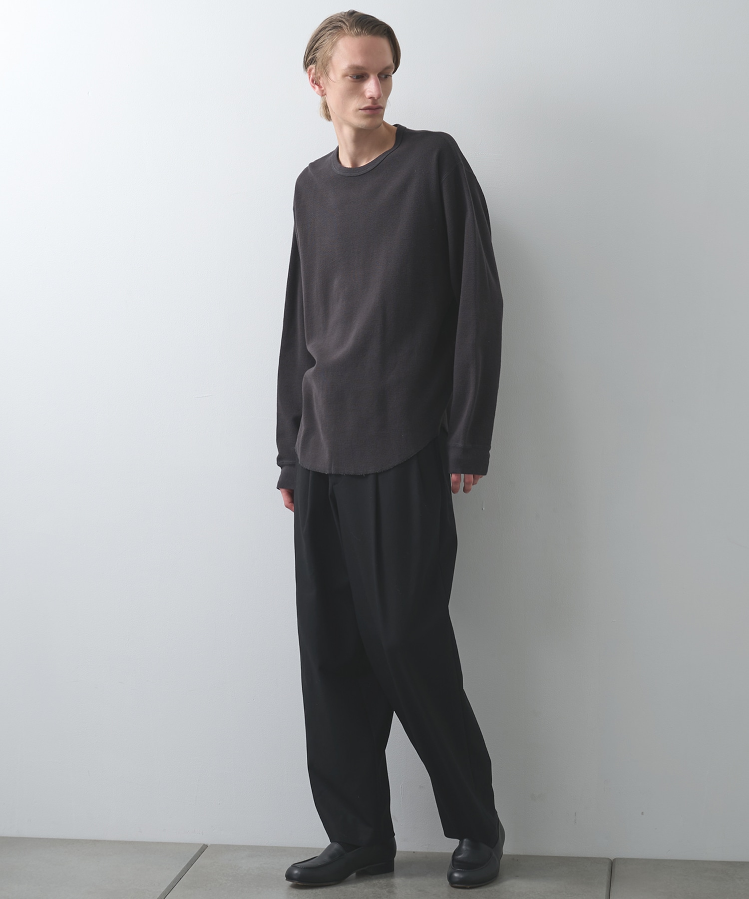 オーガニックコットンヘンプメッシュニット / クルーネックL/S Tee MARKAWARE/marka
