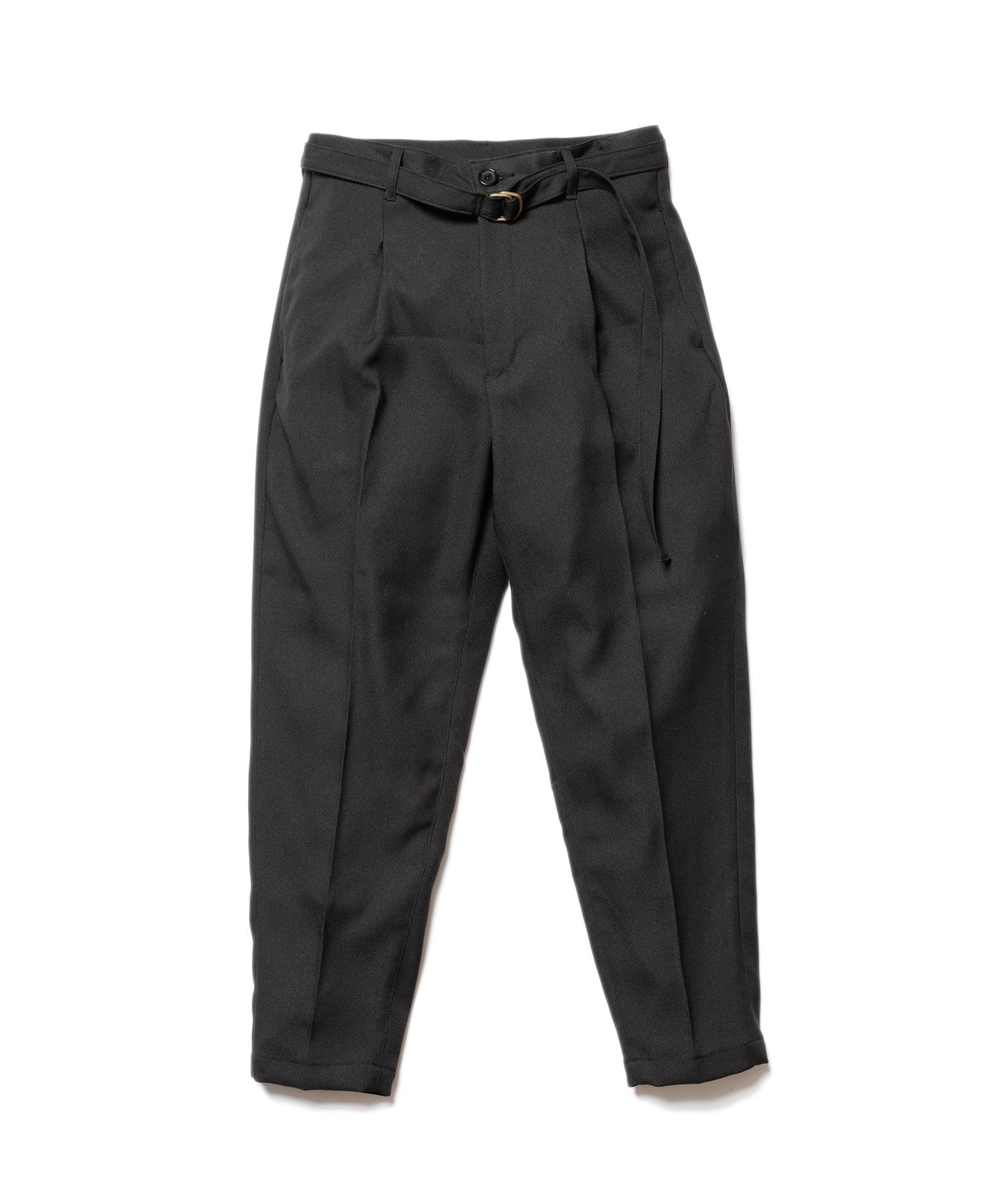 RETORO POLYESTER TWILL /BELTED WIDE TAPERED PANTS MR.OLIVE