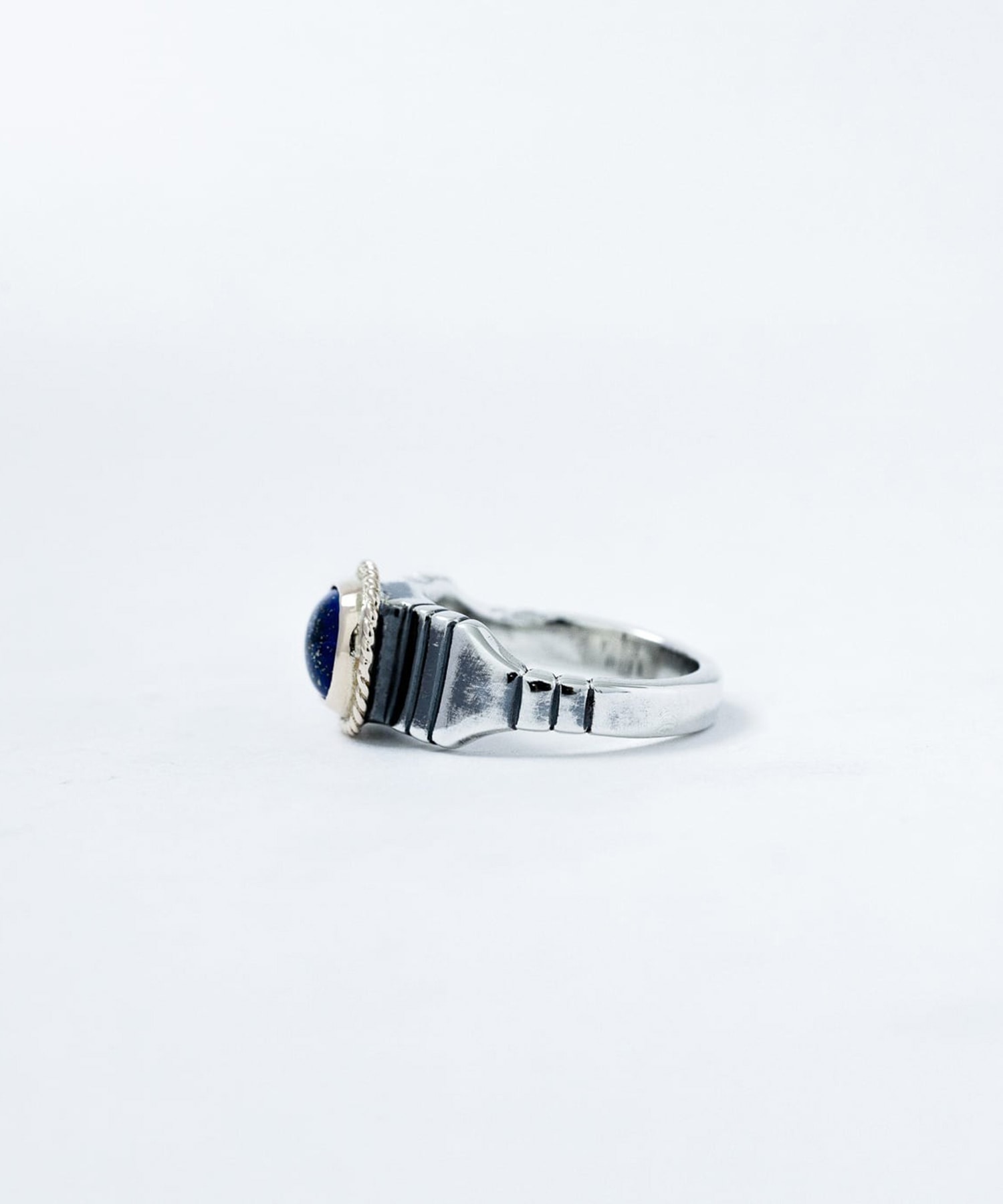 R-075 K10 ラピスラズリ付き Brick ring【Signet】 WAKAN SILVER SMITH