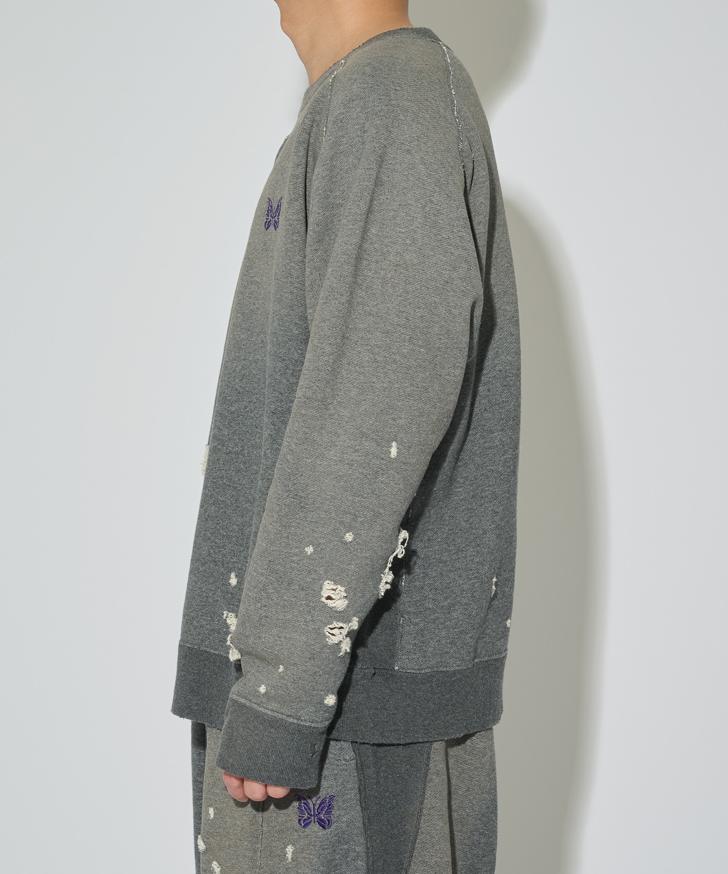 別注 Deconstructed Sweat Shirt - Cotton French Terry NEEDLES