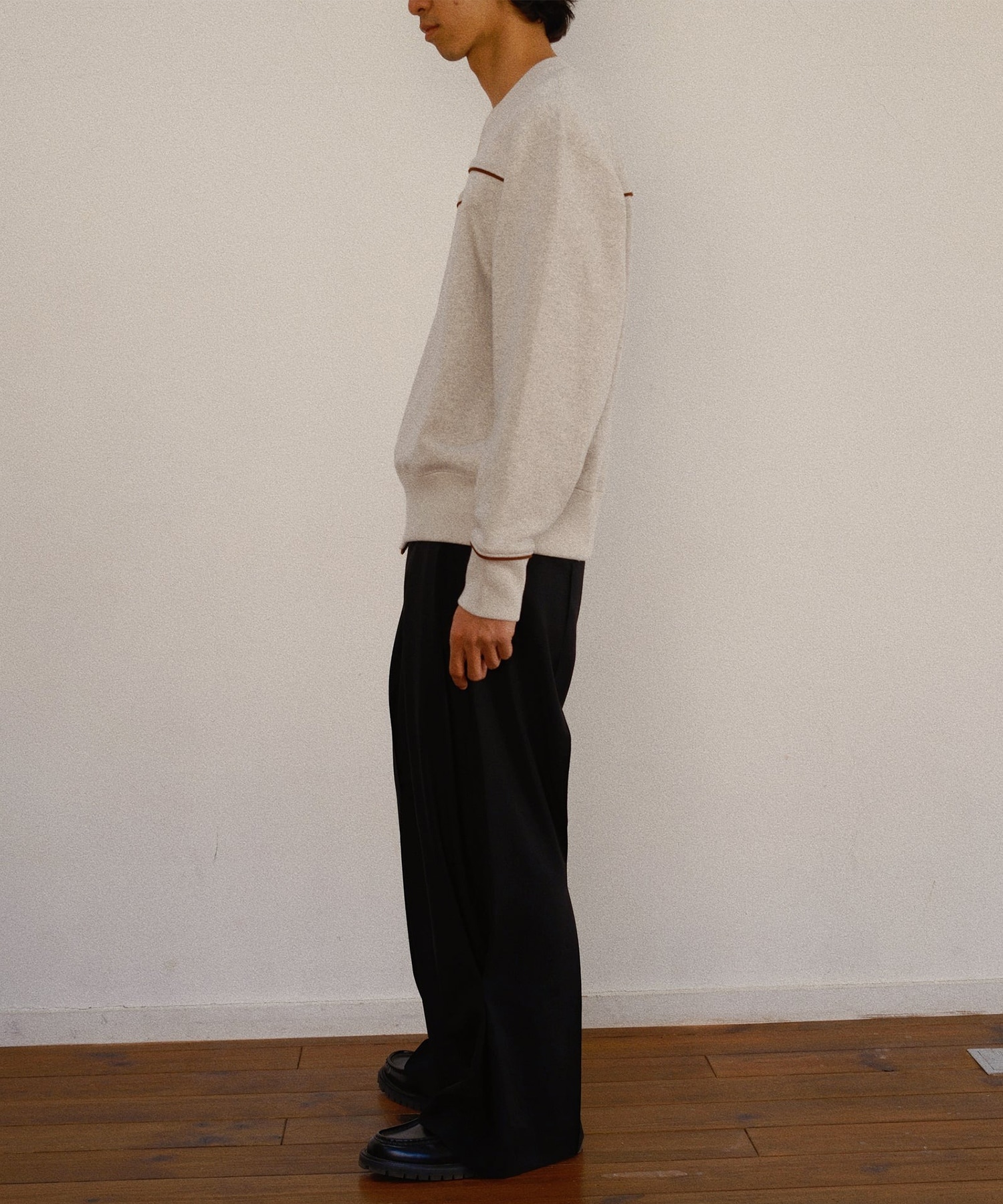 Leather-Trimmed Sweatshirt KHOKI
