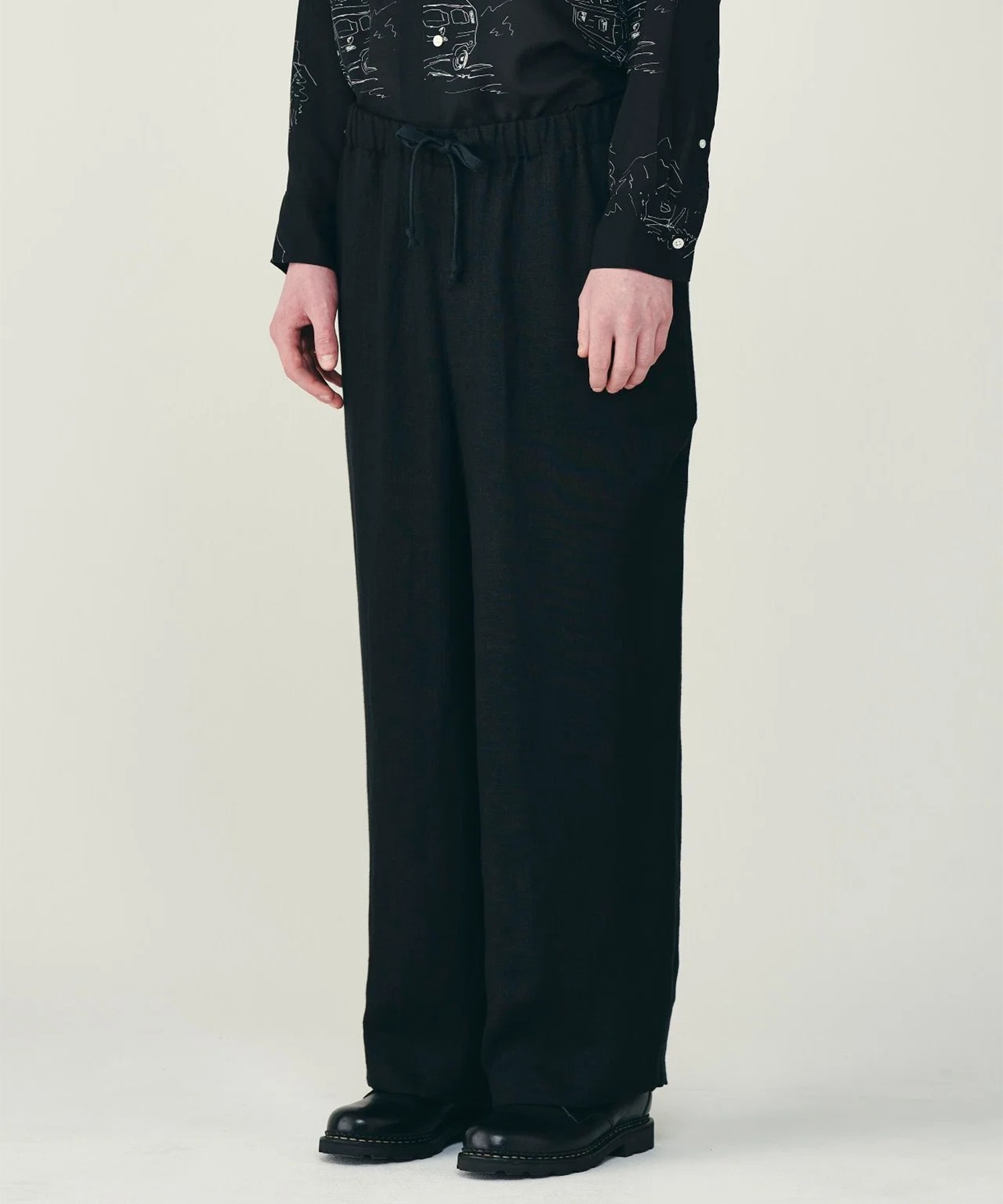 リネンガーゼダブルクロス ワイドシリンダーフィットイージーパンツ MARKAWARE/marka