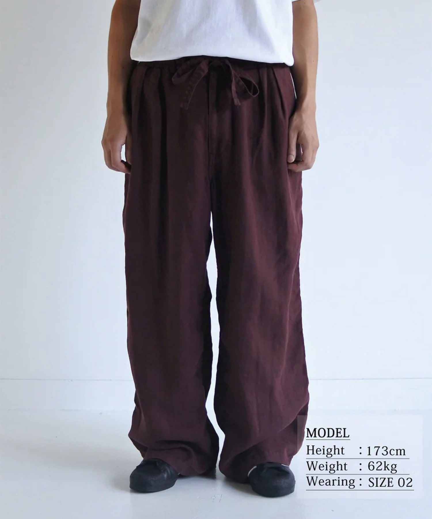 SULFUR DYED LINEN WIDE EASY PANTS ANACHRONORM