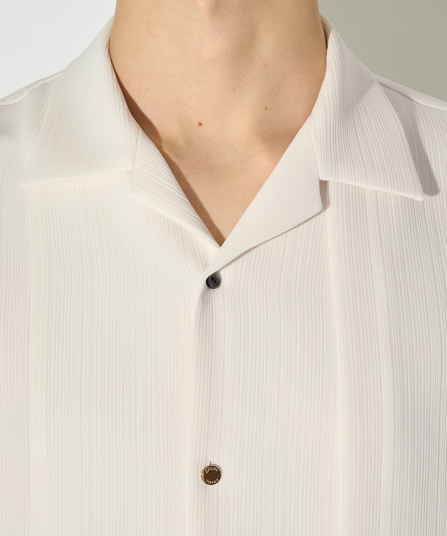 別注 Cord pique Asymmetrical Short Sleeve Shirt CULLNI