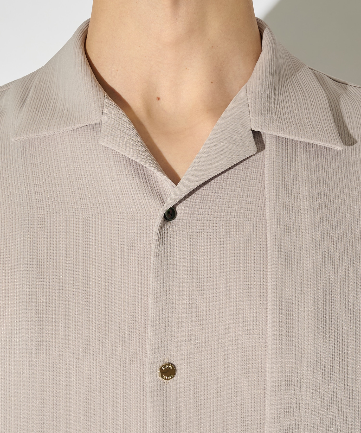 別注 Cord pique Asymmetrical Short Sleeve Shirt CULLNI