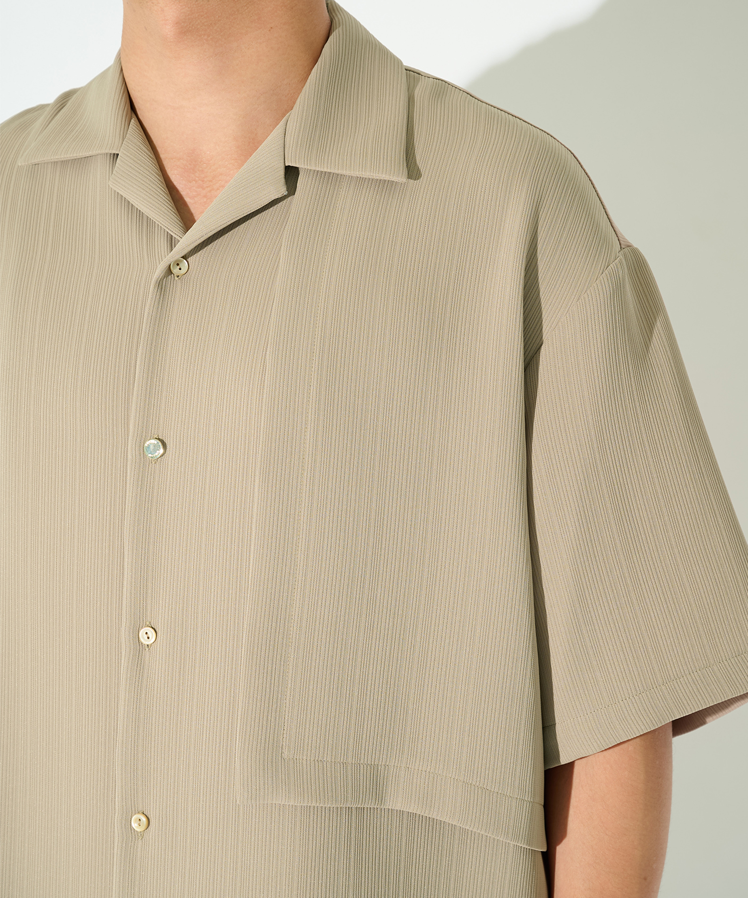 別注 Cord pique Asymmetrical Short Sleeve Shirt CULLNI
